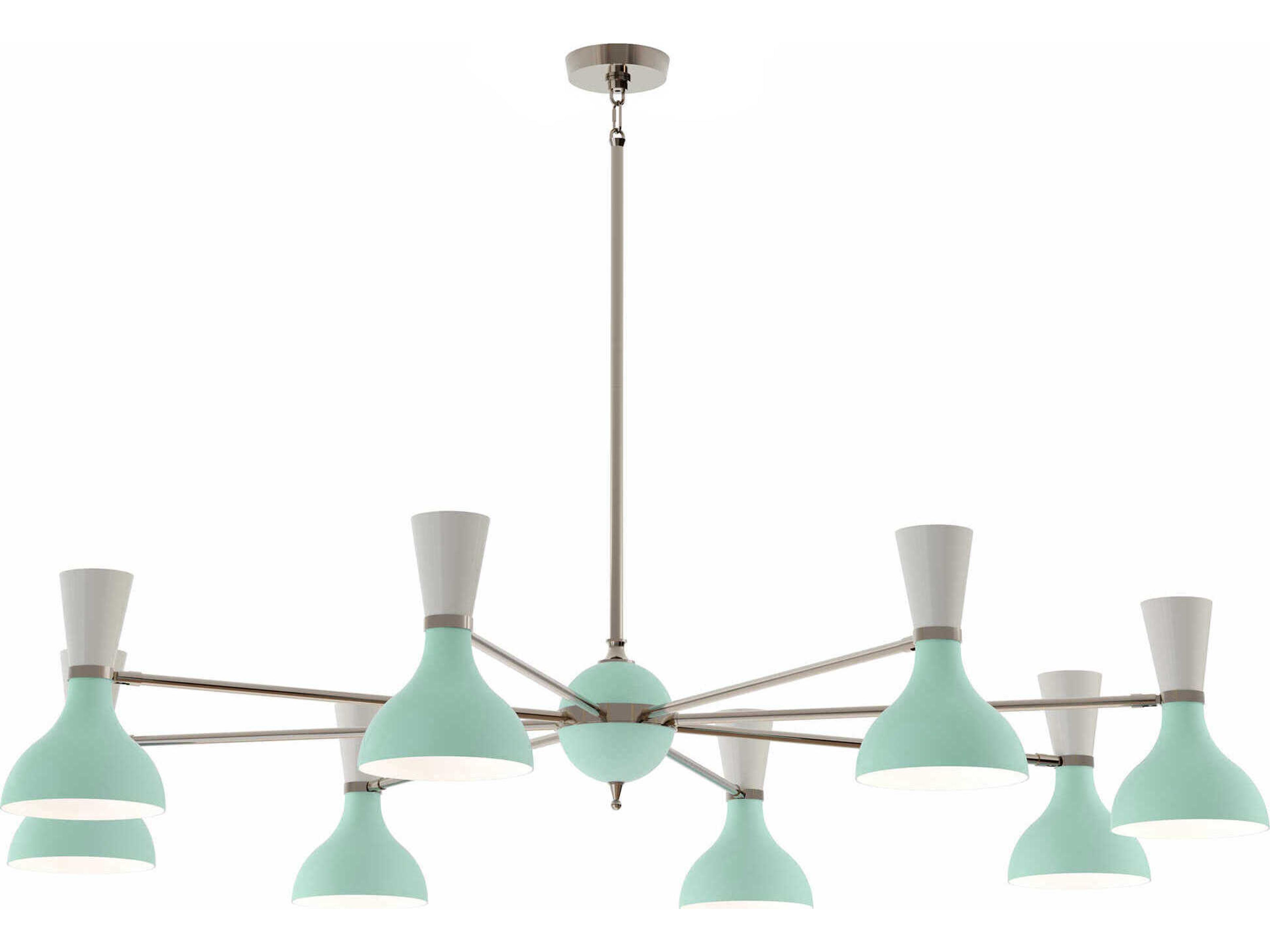 Clare 8-Light Mint Lily Green Chandelier