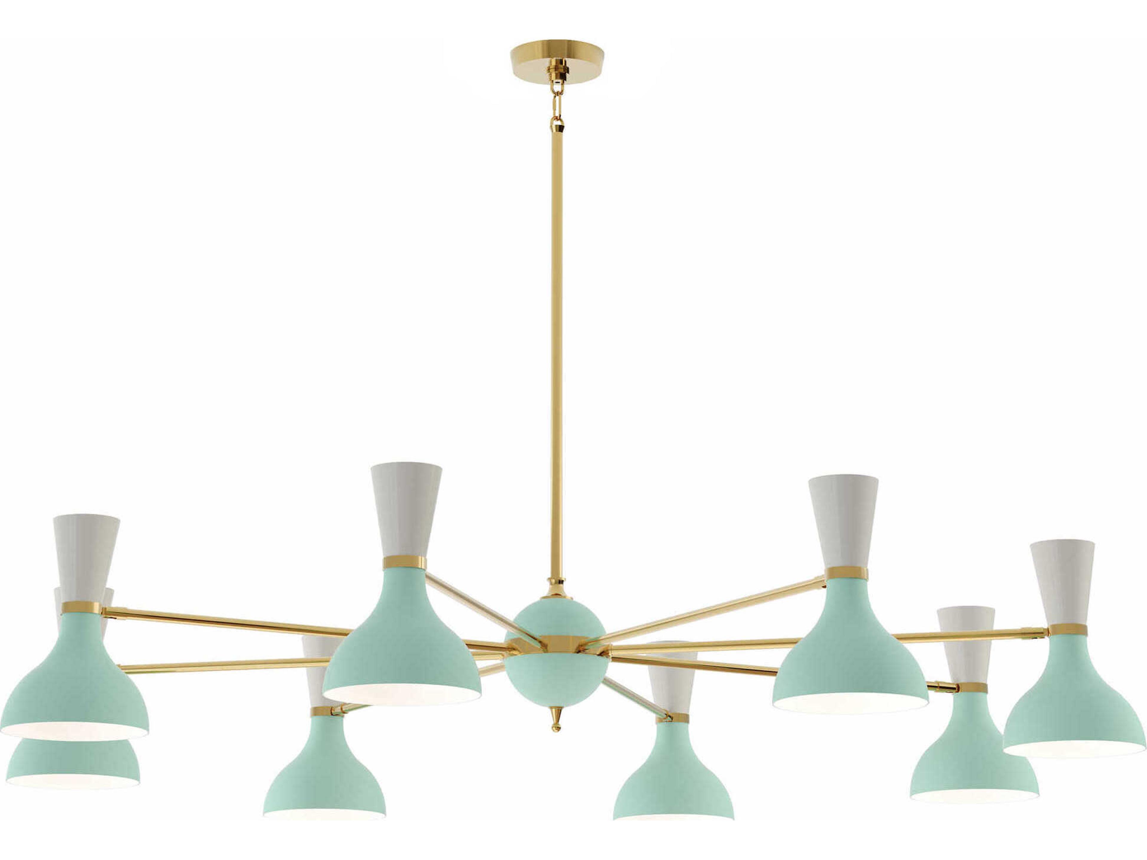 Robert Abbey Clare 8-Light Mint Lily Green Chandelier