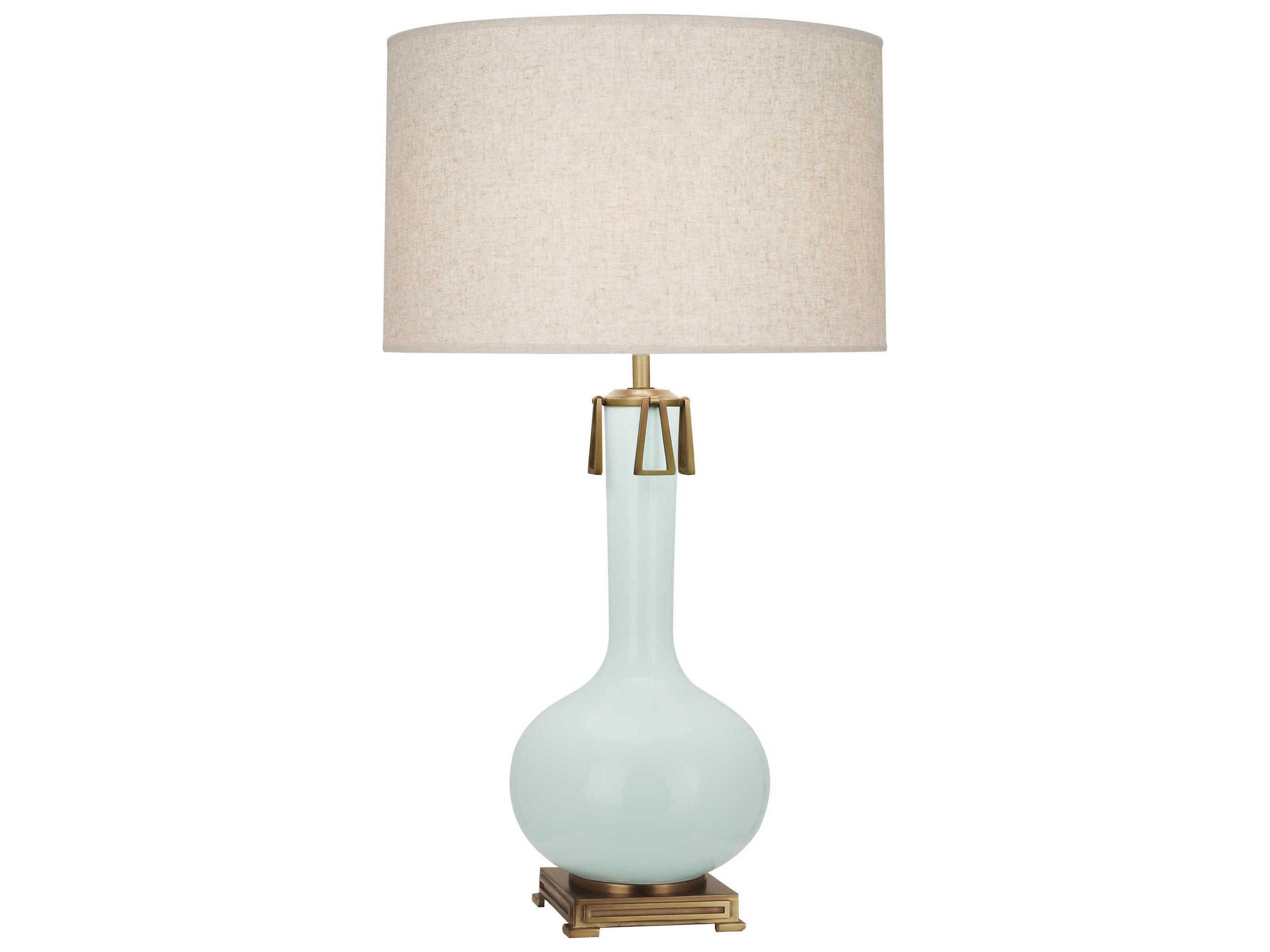 Athena Mint Glazed Aged Brass Gold Buffet Lamp