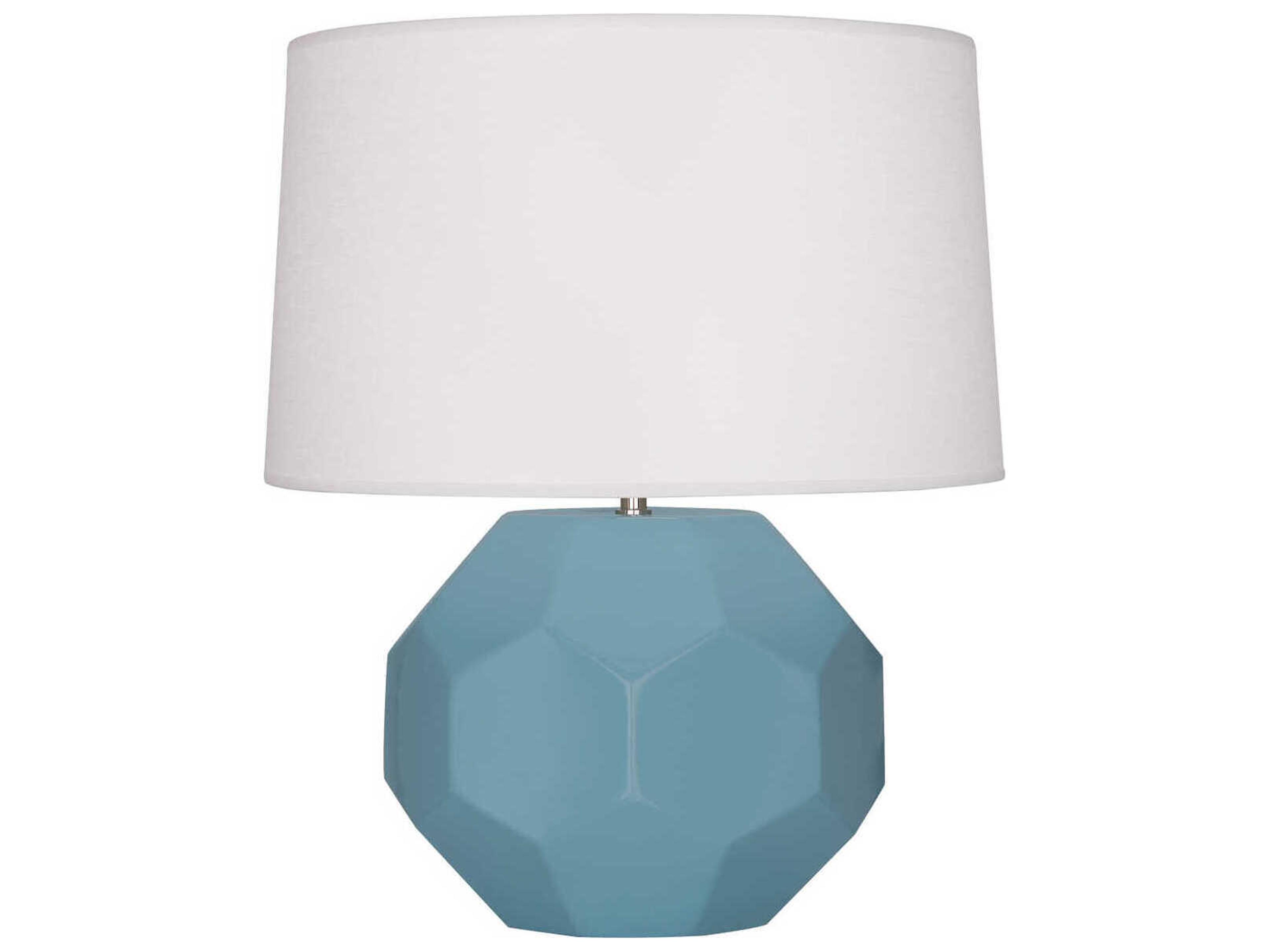 Franklin Matte Steel Blue Glazed Table Lamp