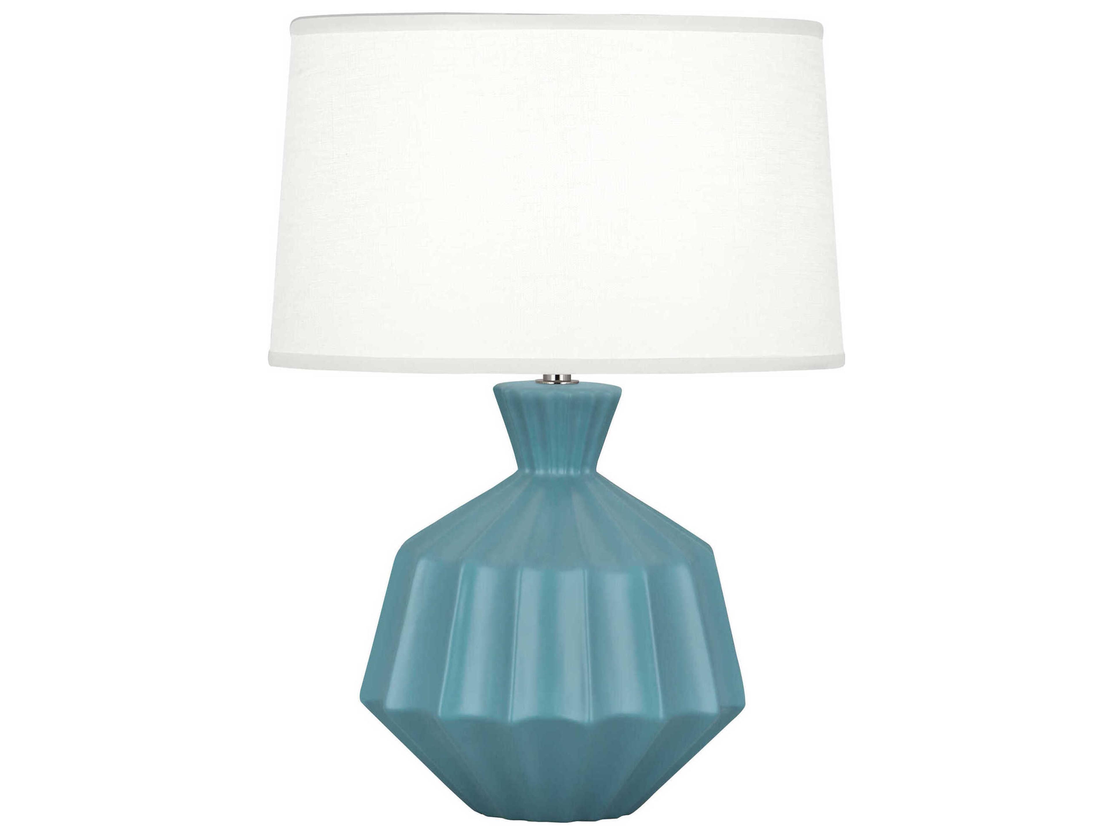 Orion Matte Steel Blue Glazed Table Lamp