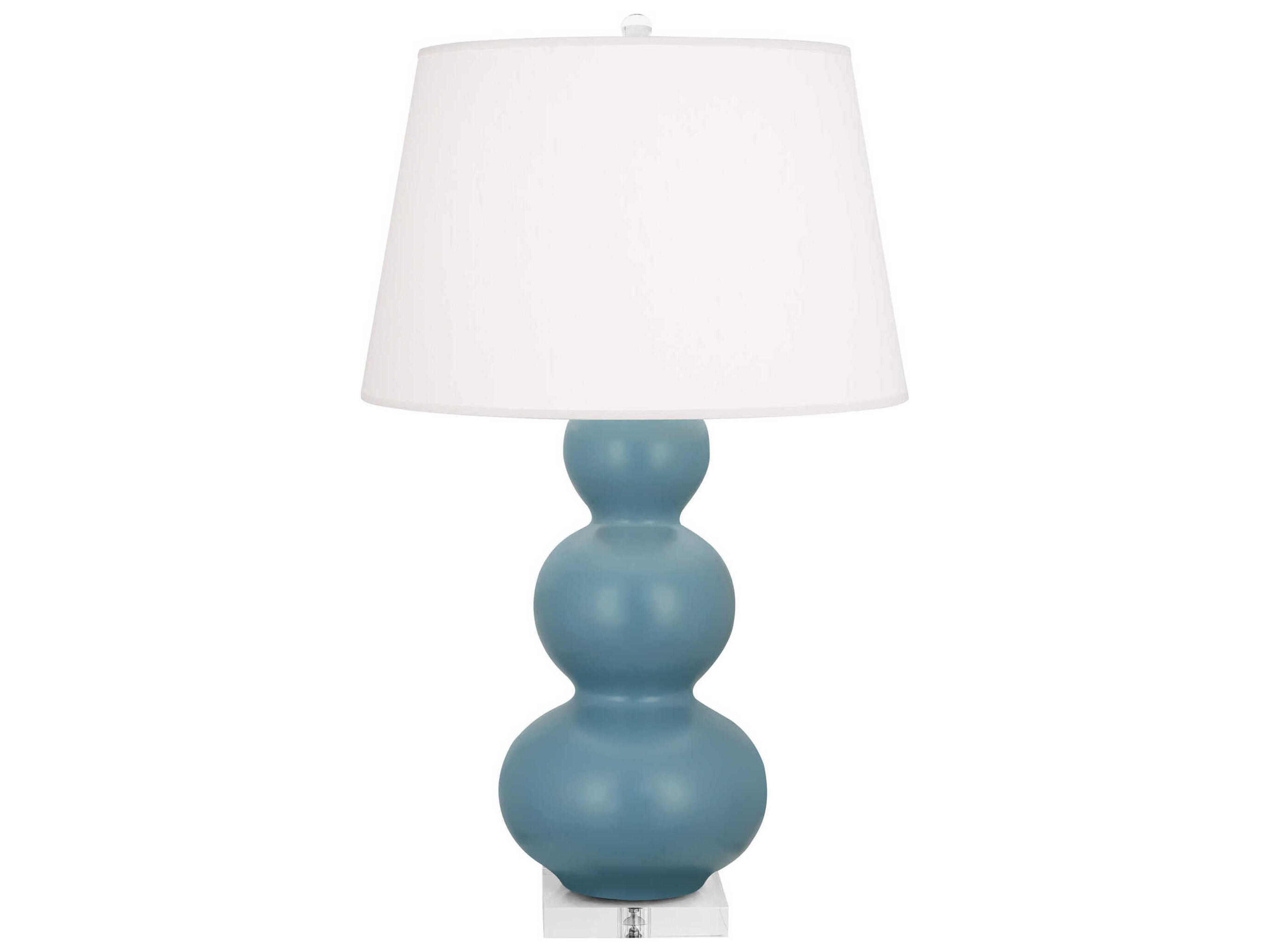 Robert Abbey Triple Gourd Matte Steel Blue Glazed Buffet Lamp