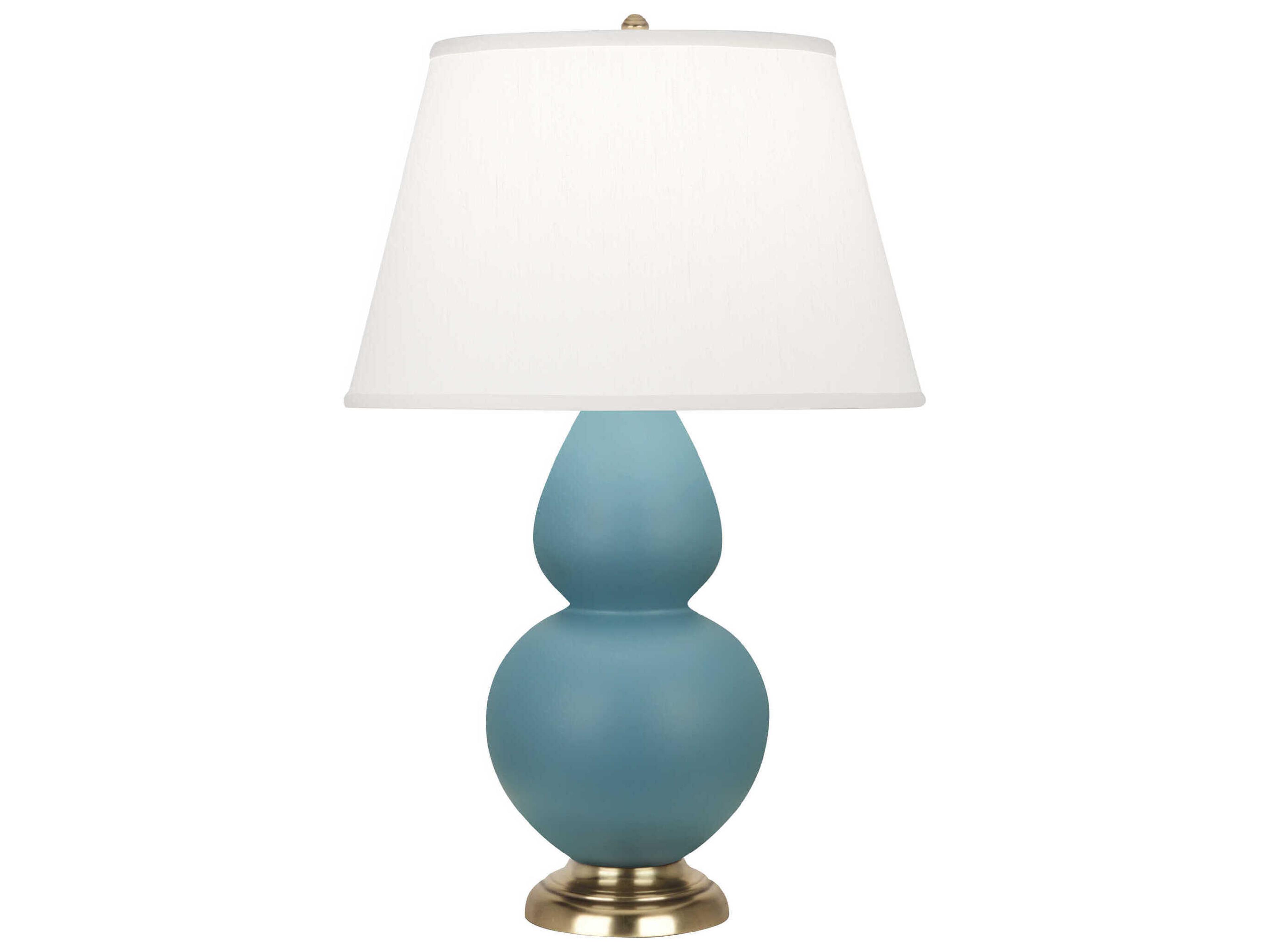 Double Gourd Matte Steel Blue Glazed Buffet Lamp