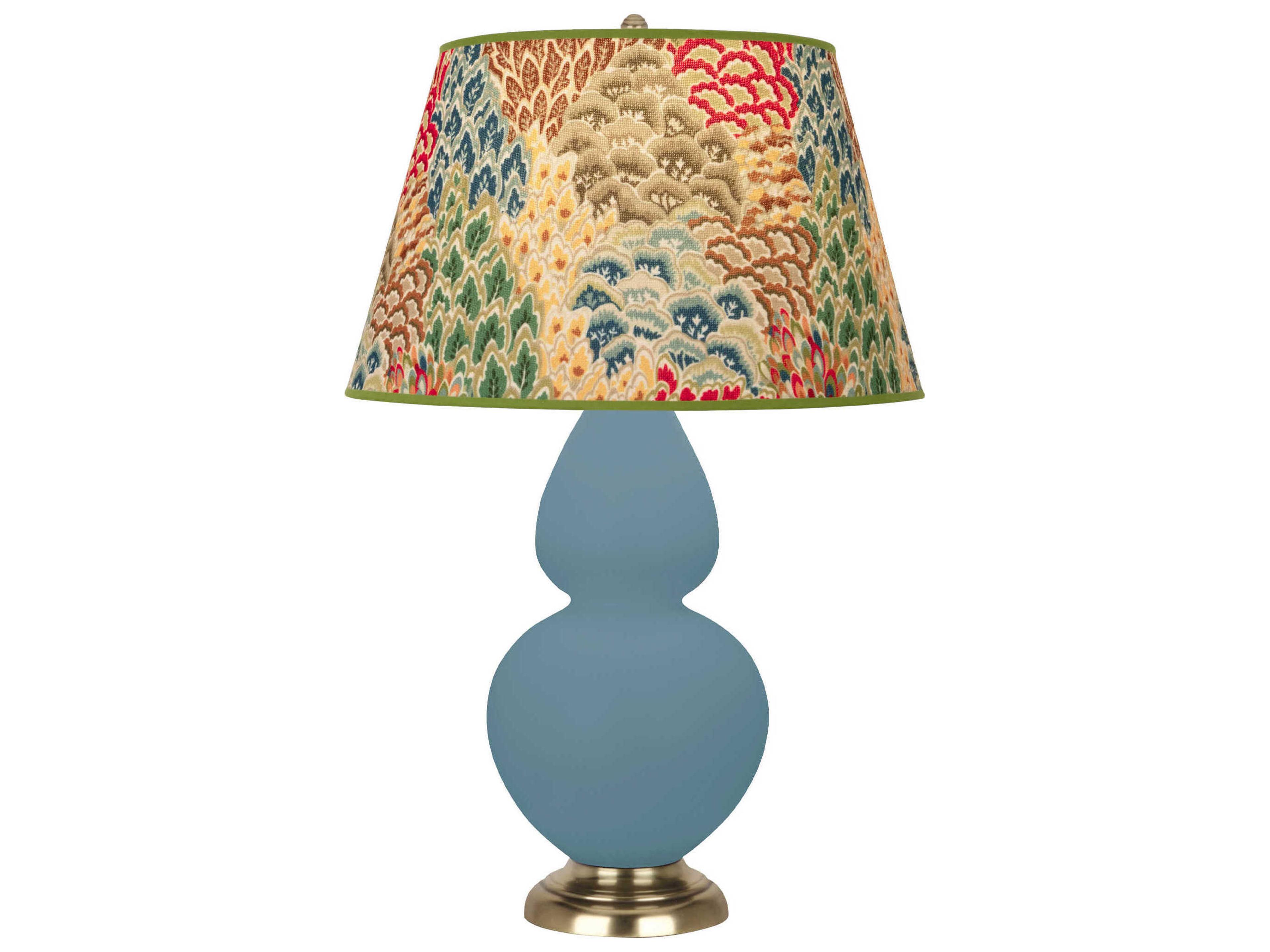 Robert Abbey Double Gourd Matte Steel Blue Glazed Buffet Lamp