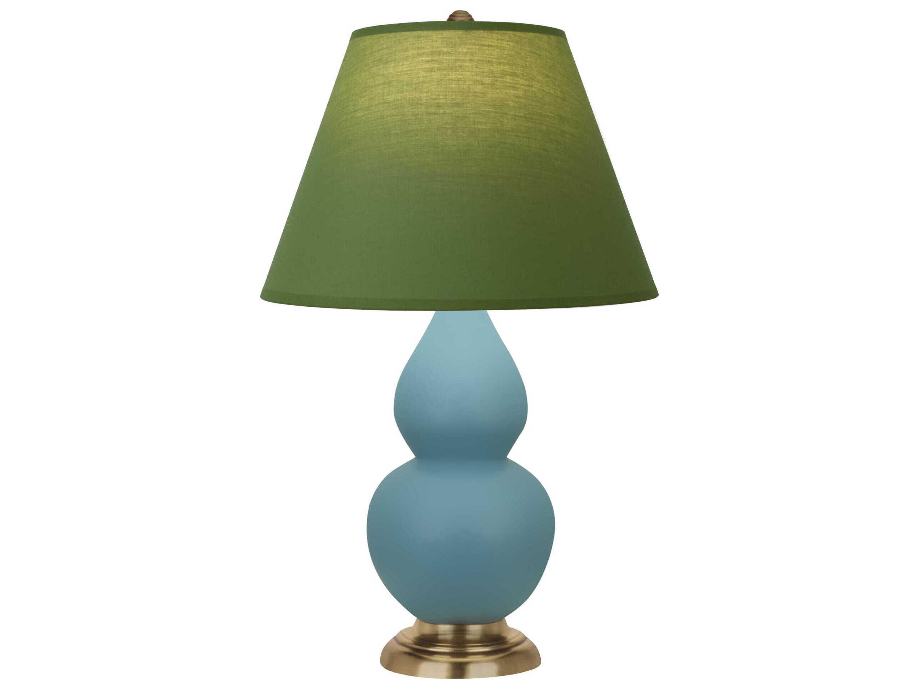 Robert Abbey Small Double Gourd Matte Steel Blue Glazed Table Lamp