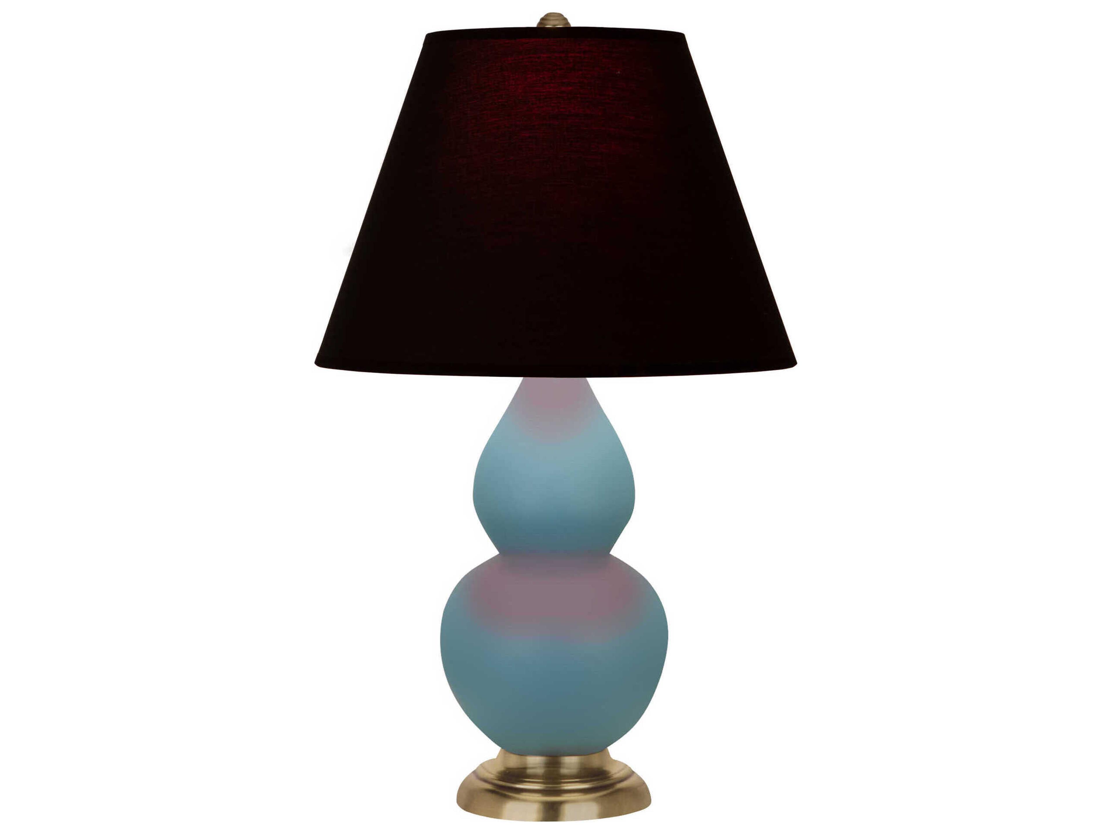 Robert Abbey Small Double Gourd Matte Steel Blue Glazed Table Lamp