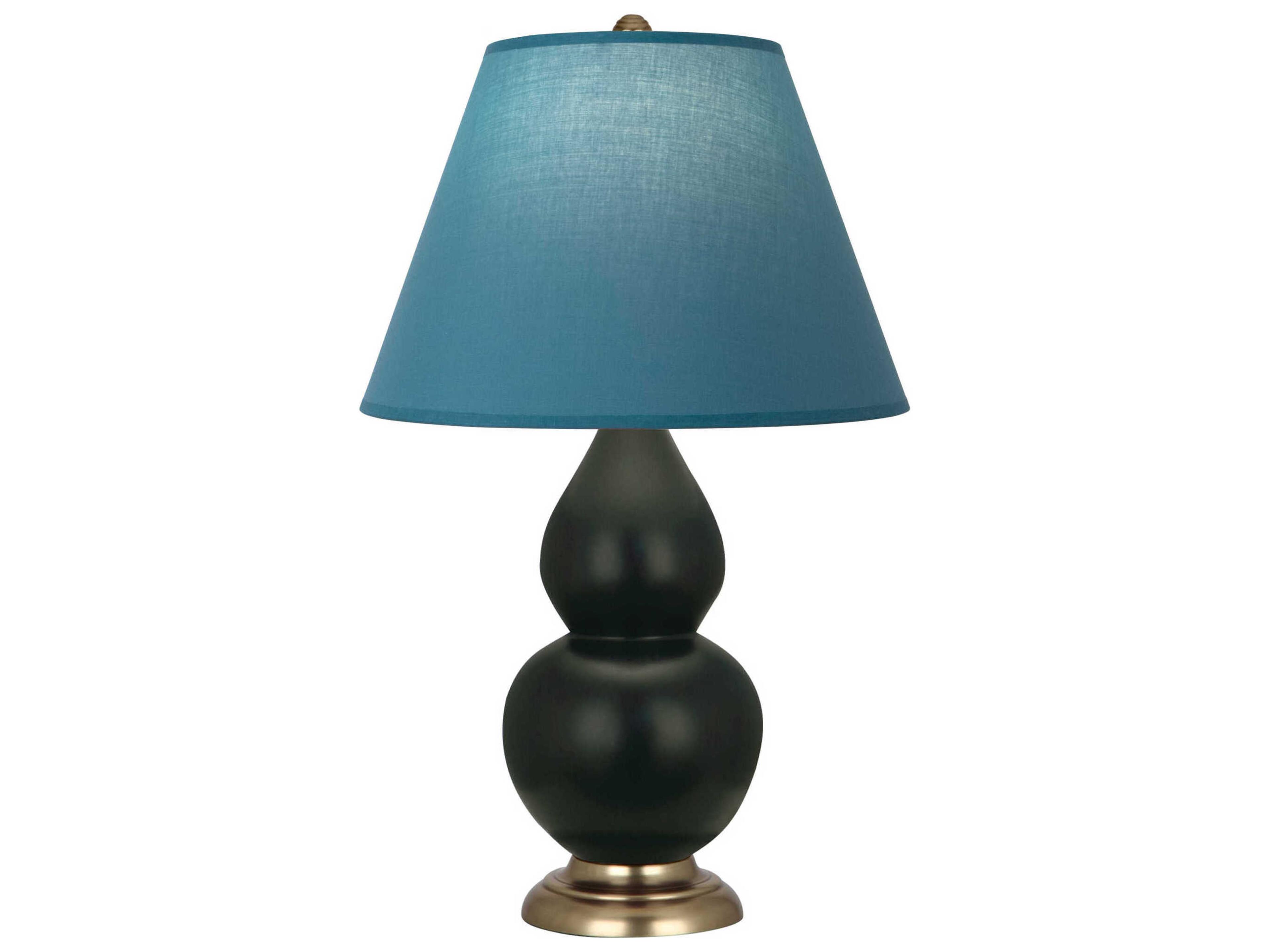 Small Double Gourd Matte Obsidian Glazed Black Table Lamp