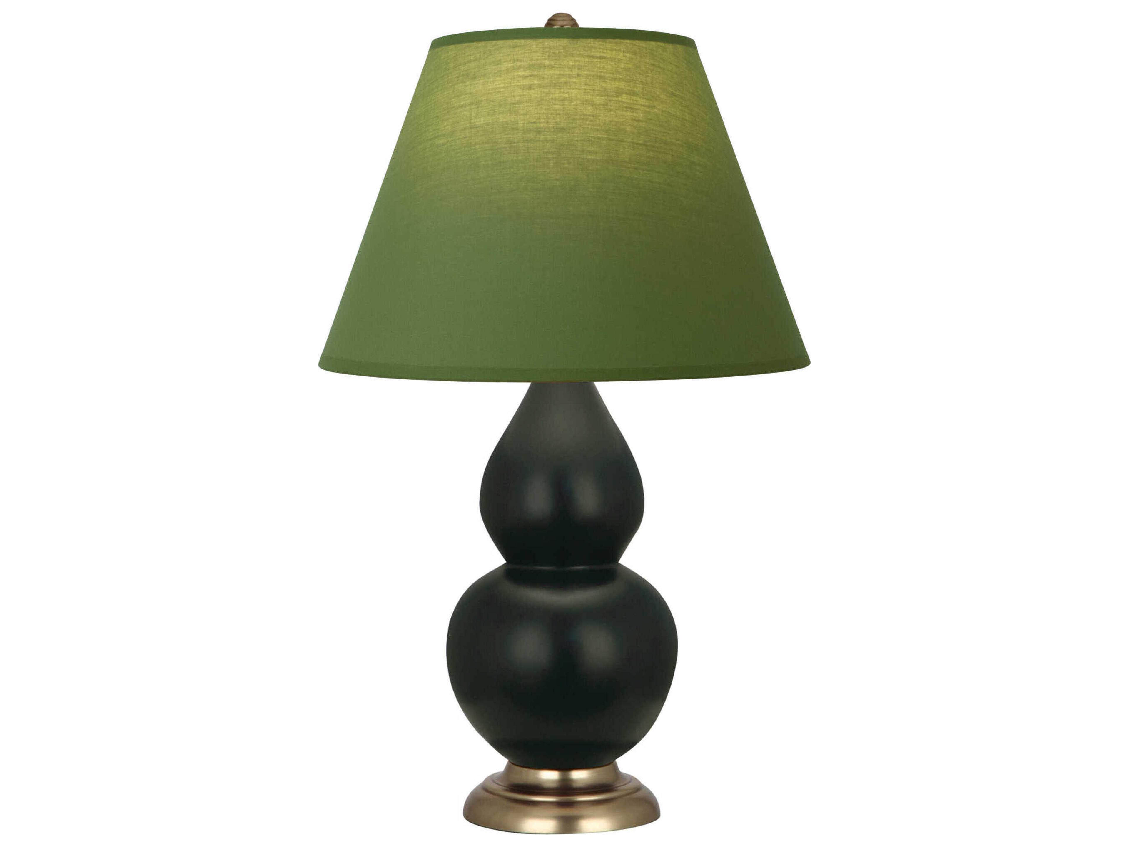 Robert Abbey Small Double Gourd Matte Obsidian Glazed Black Table Lamp