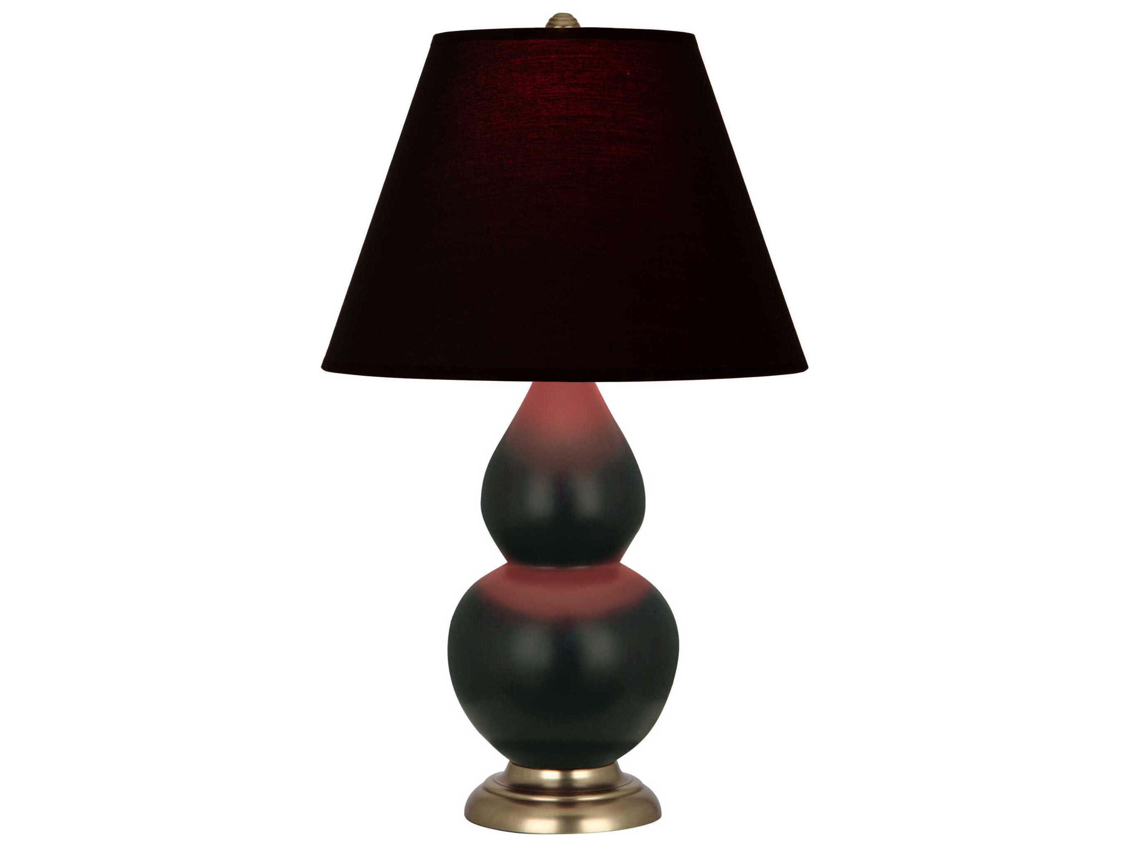 Robert Abbey Small Double Gourd Matte Obsidian Glazed Black Table Lamp
