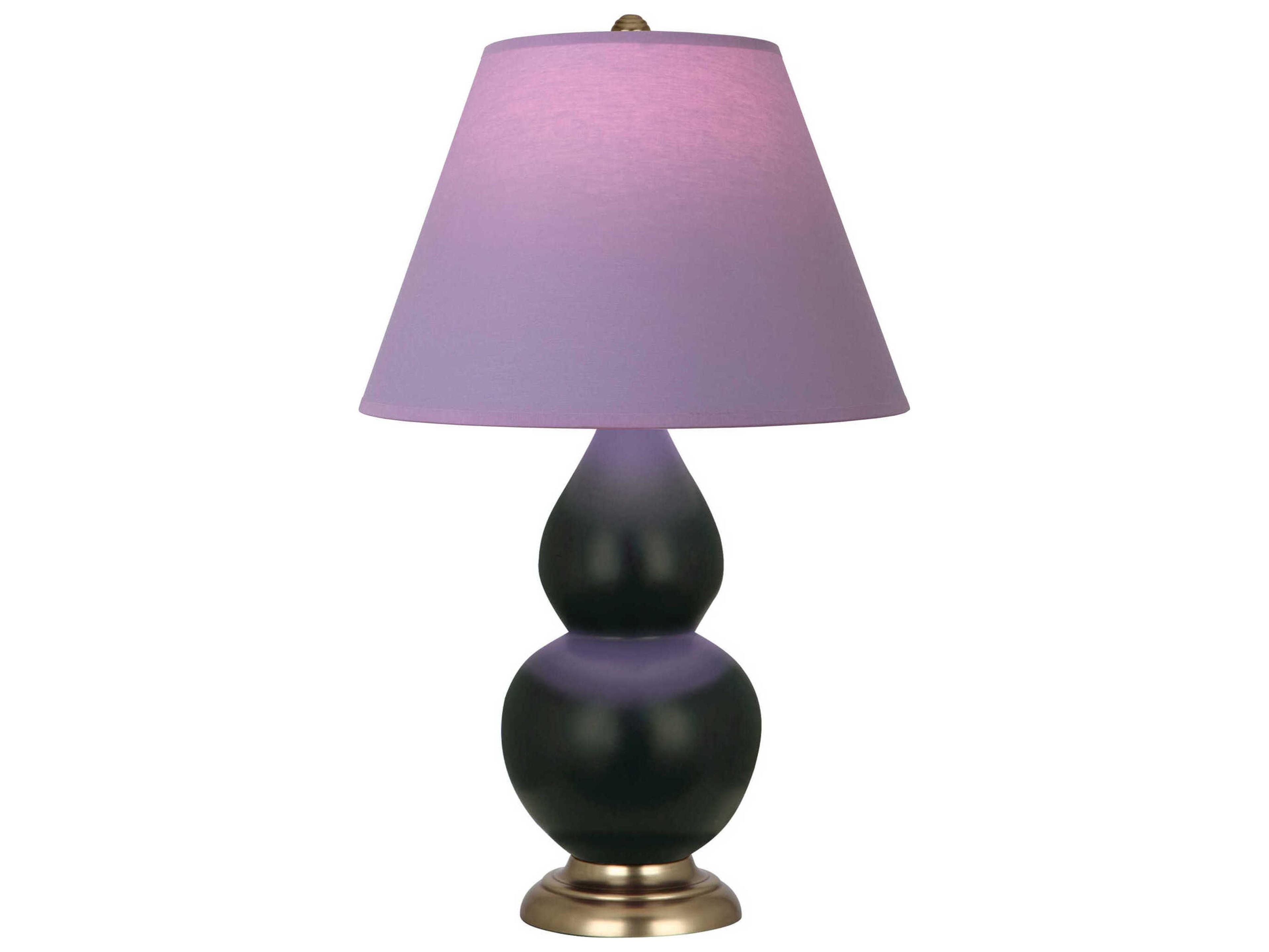 Robert Abbey Small Double Gourd Matte Obsidian Glazed Black Table Lamp