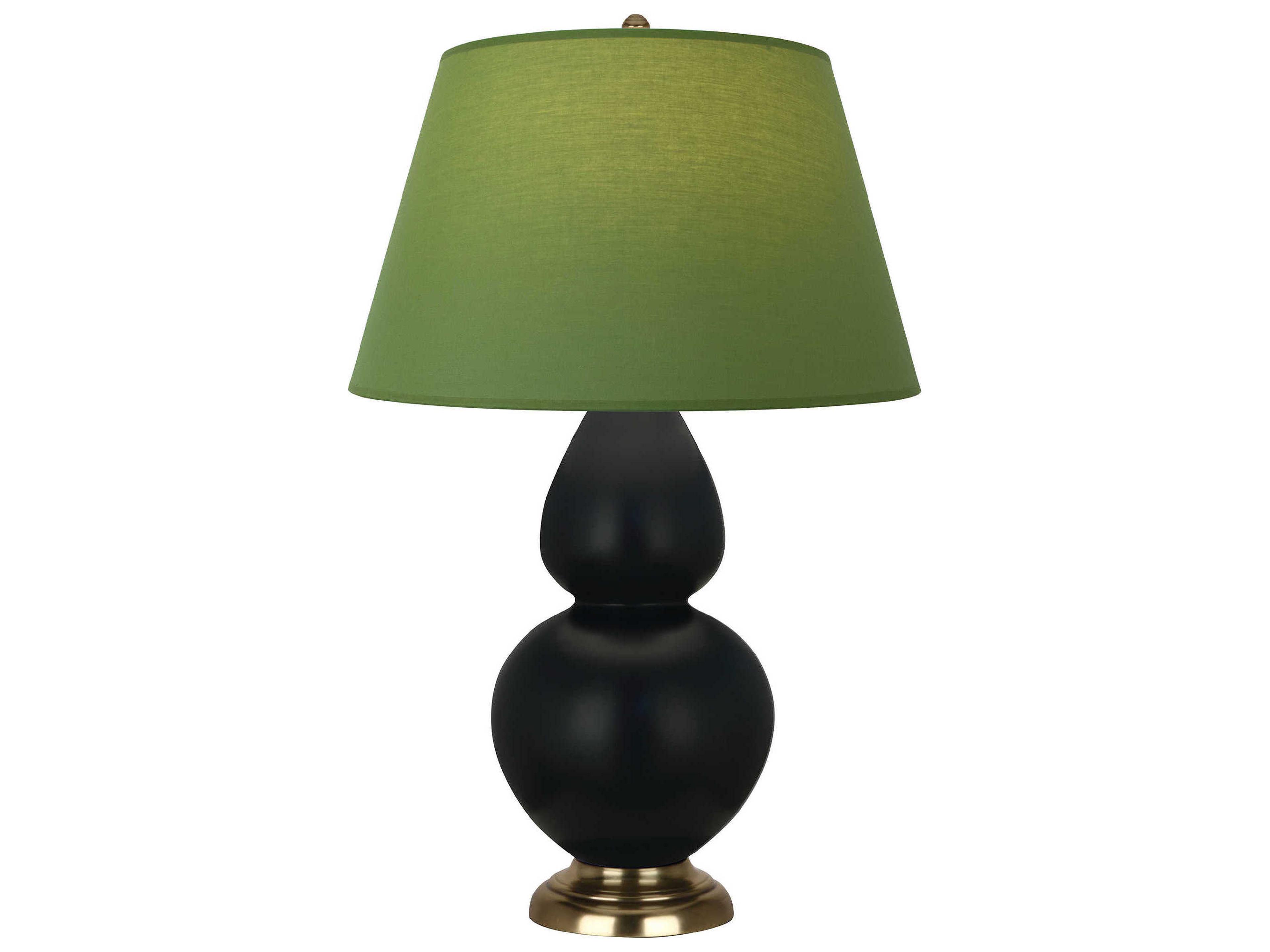 Robert Abbey Double Gourd Matte Obsidian Glazed Black Buffet Lamp