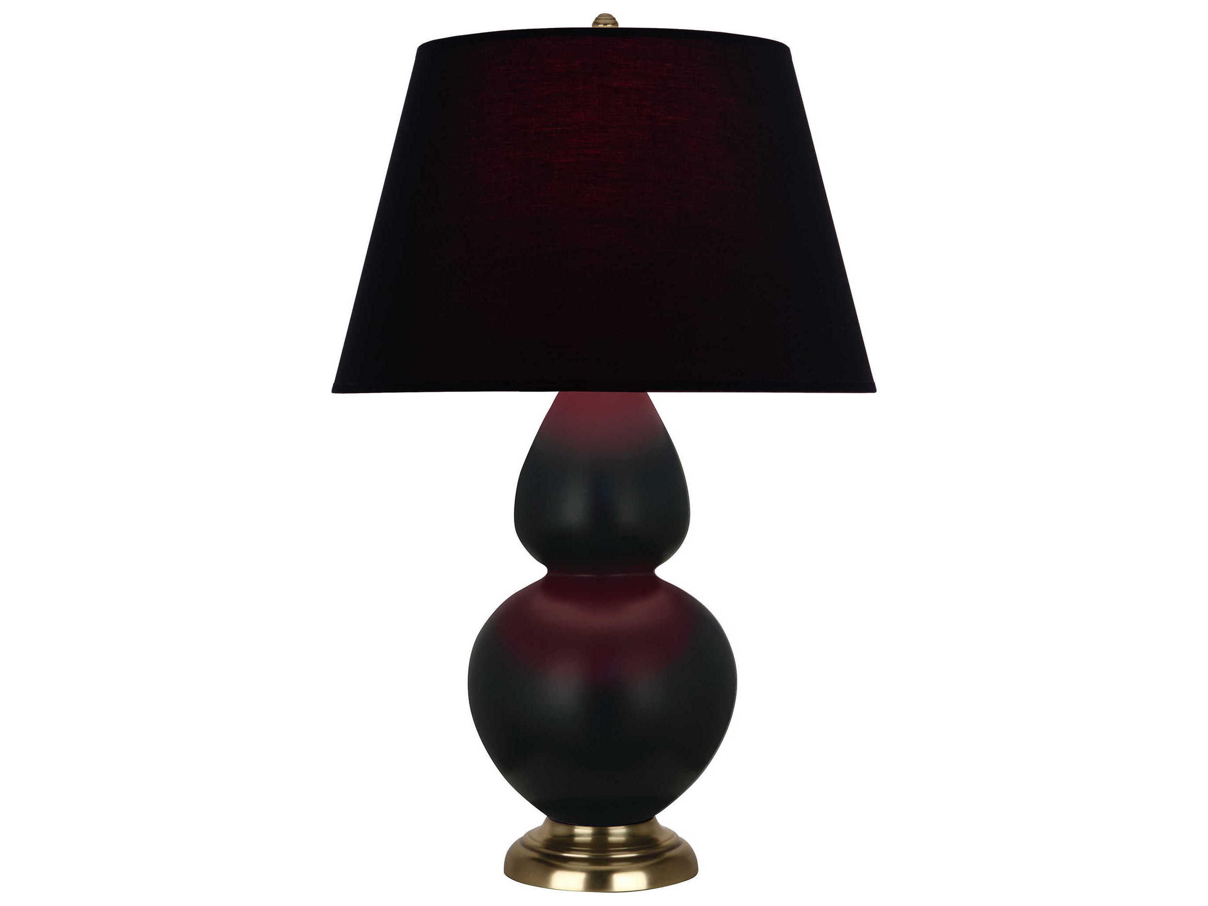 Robert Abbey Double Gourd Matte Obsidian Glazed Black Buffet Lamp