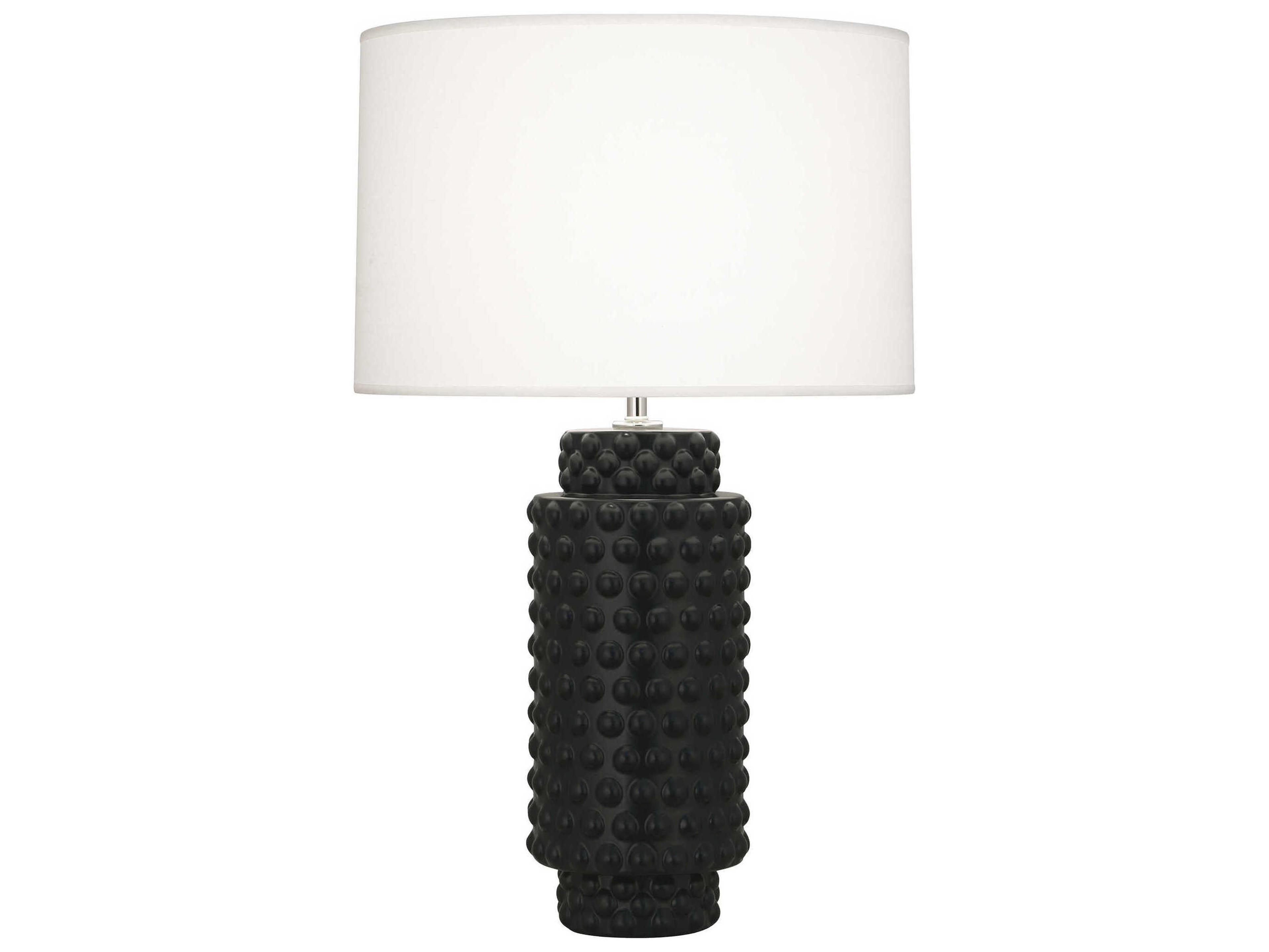 Dolly Matte Obsidian Glazed Textured Black Buffet Lamp