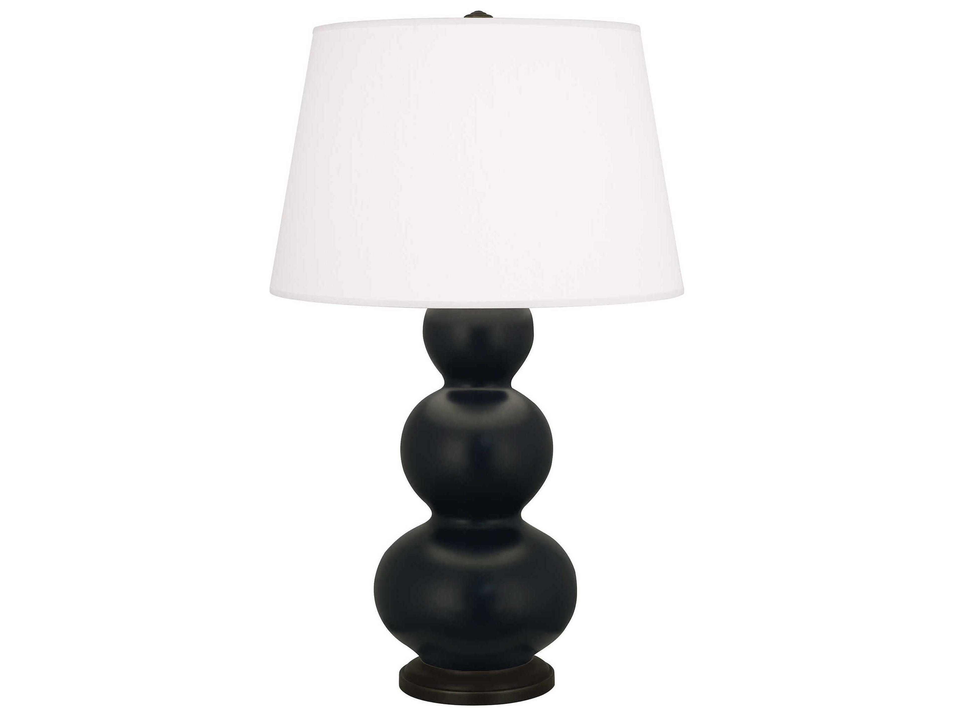 Robert Abbey Triple Gourd Matte Obsidian Glazed Black Buffet Lamp
