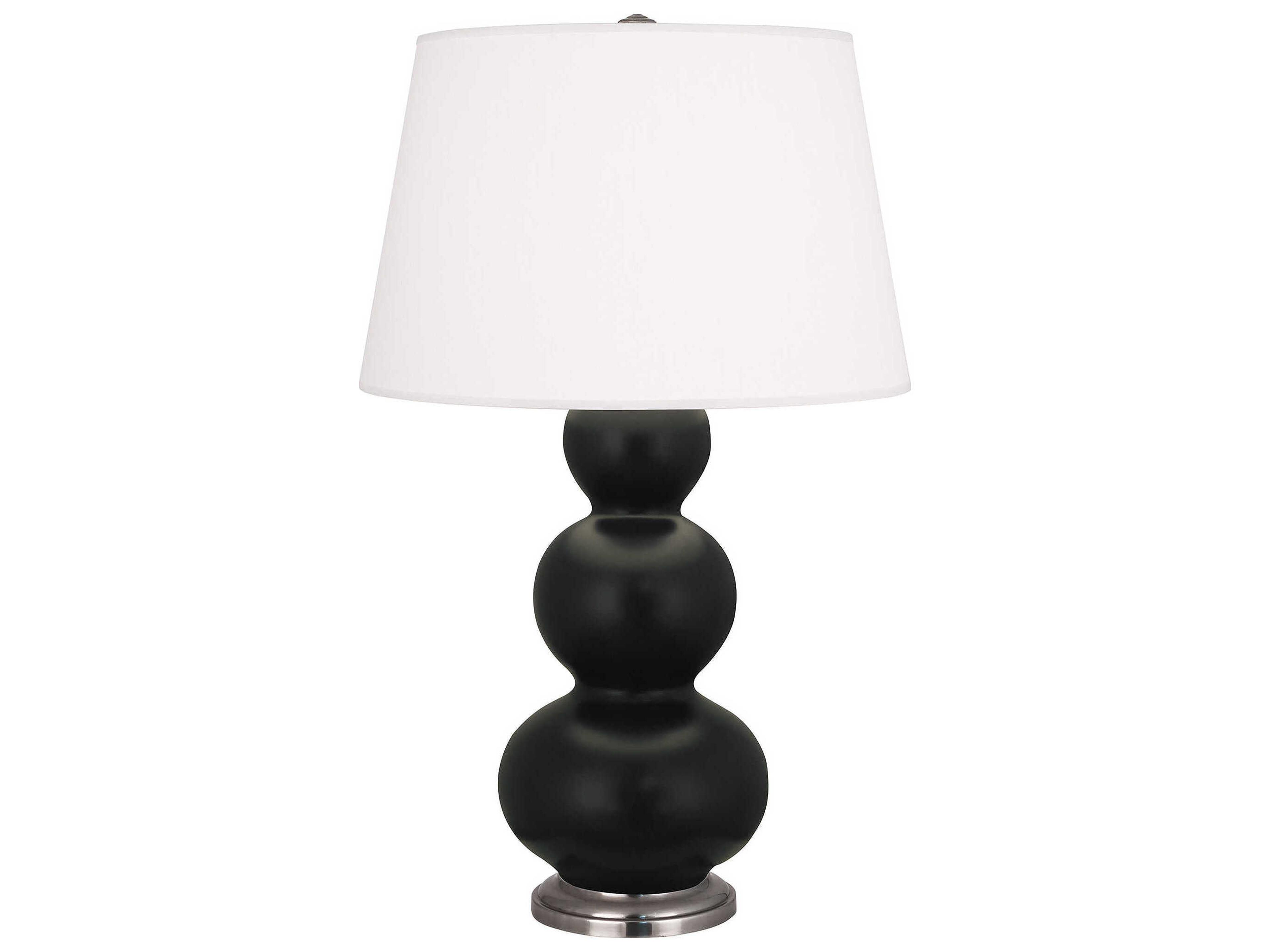 Robert Abbey Triple Gourd Matte Obsidian Glazed Black Buffet Lamp