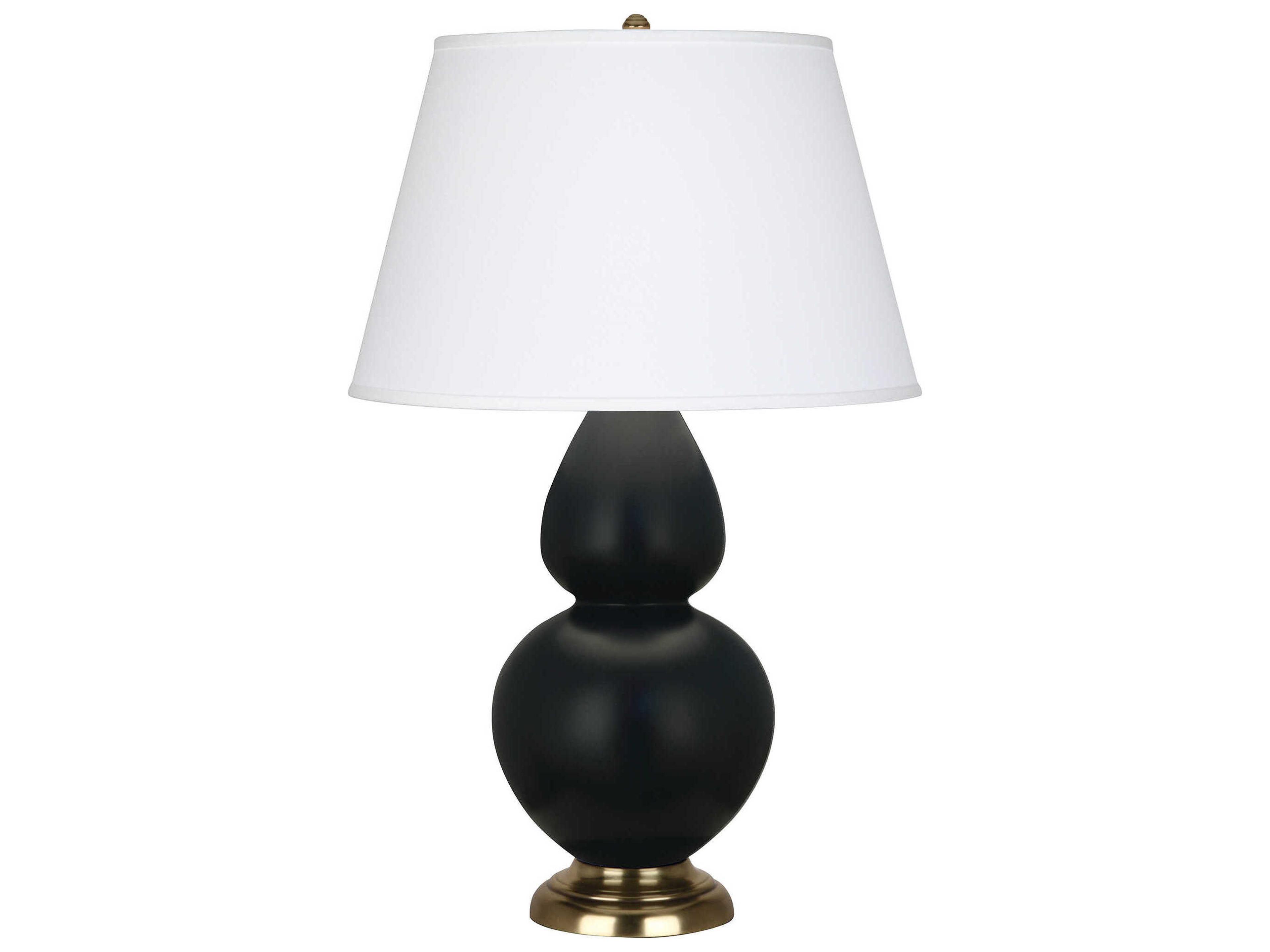 Double Gourd Matte Obsidian Glazed Black Buffet Lamp