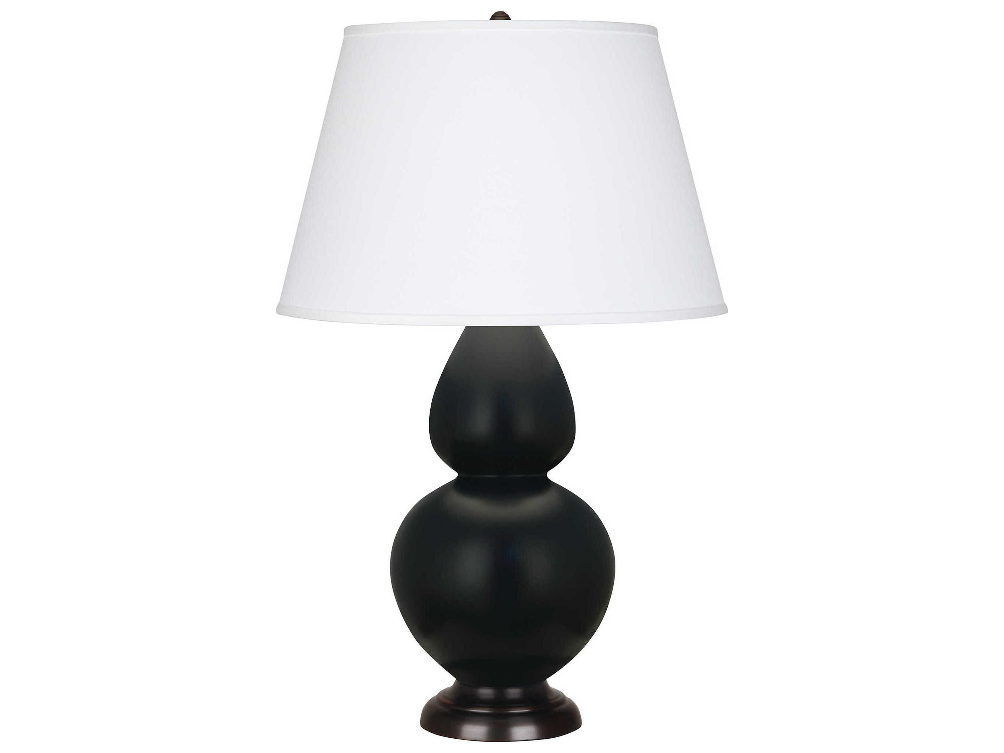 Robert Abbey Double Gourd Matte Obsidian Glazed Black Buffet Lamp