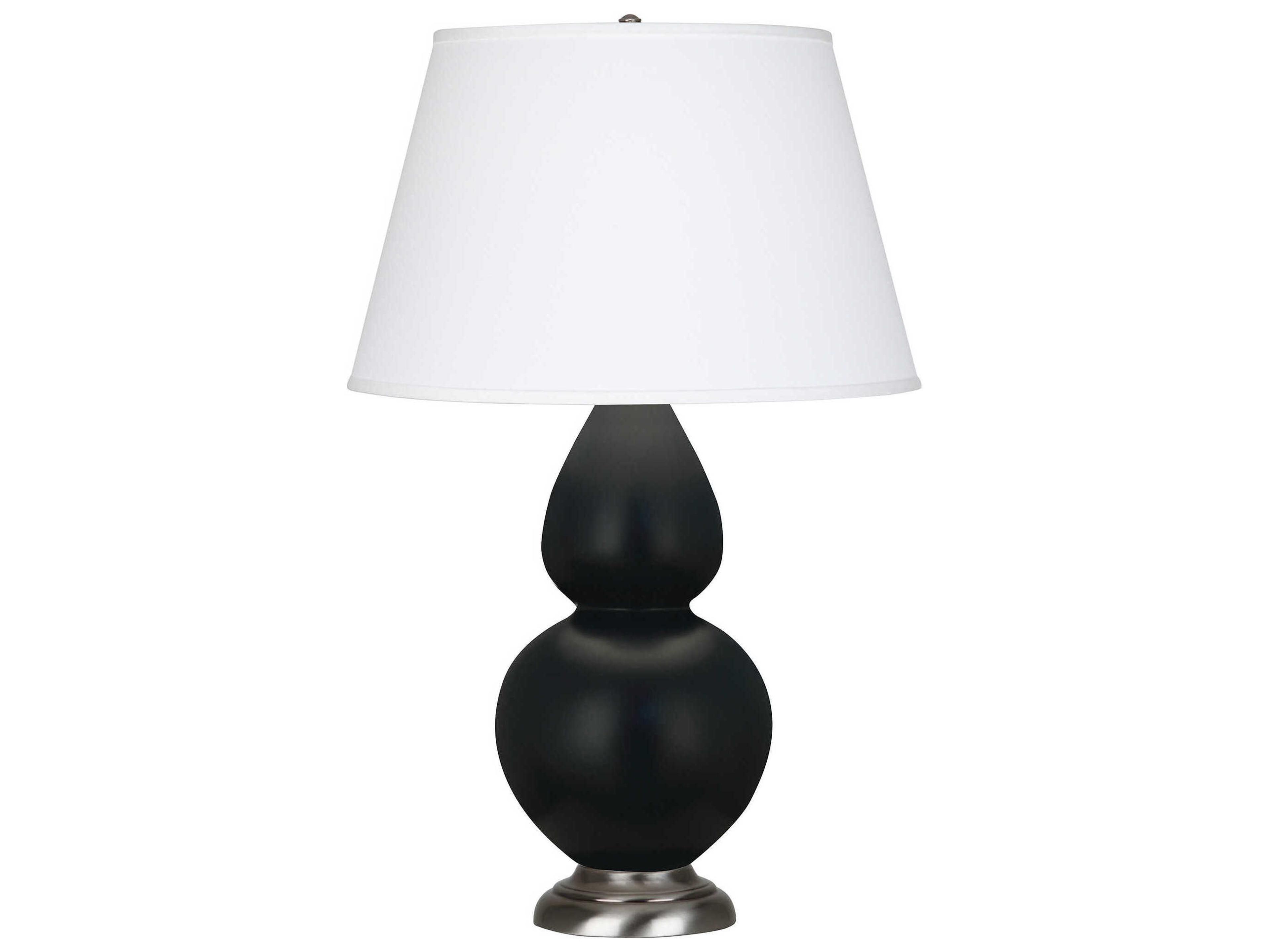 Robert Abbey Double Gourd Matte Obsidian Glazed Black Buffet Lamp