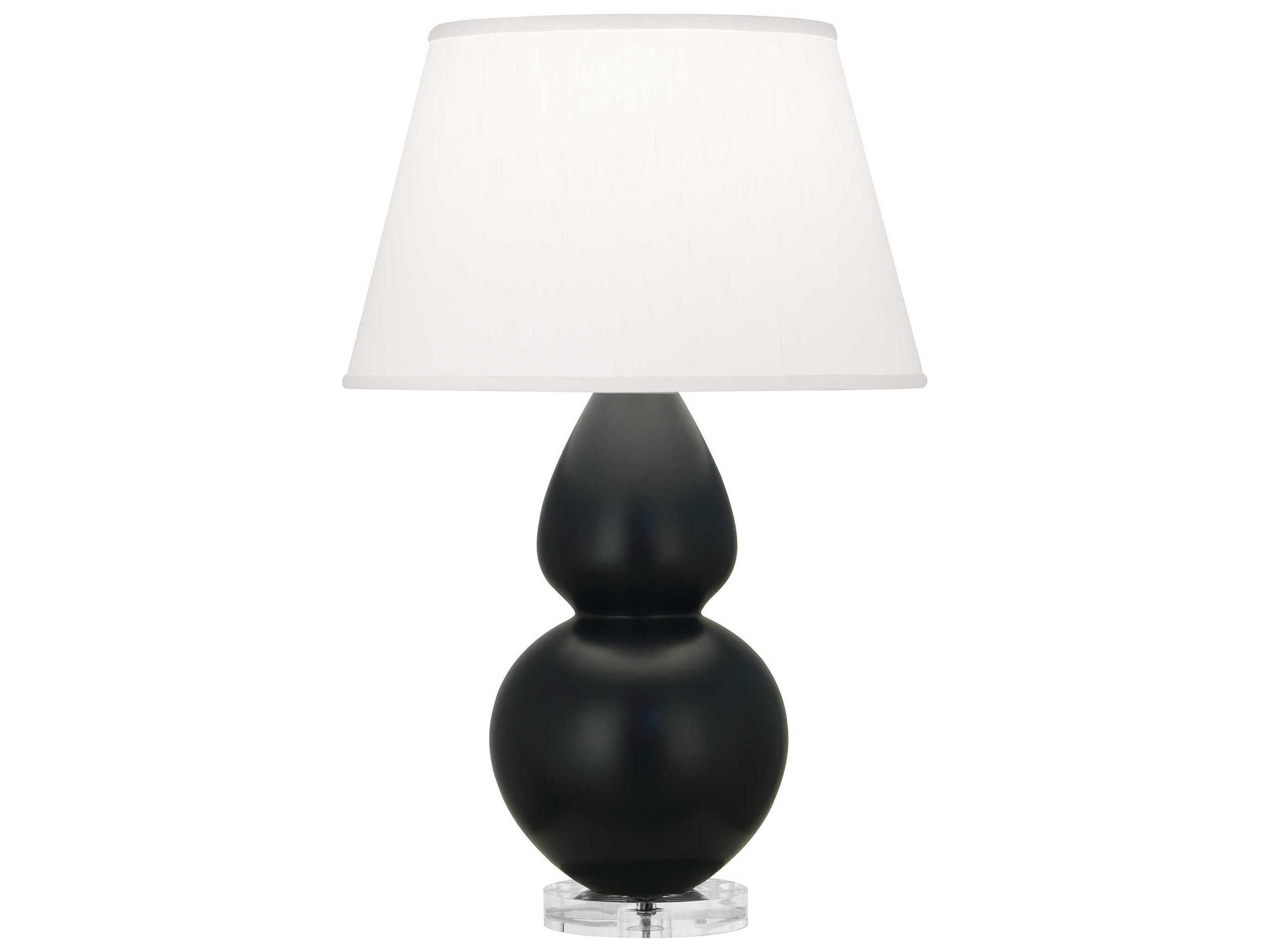 Robert Abbey Double Gourd Matte Obsidian Glazed Black Buffet Lamp