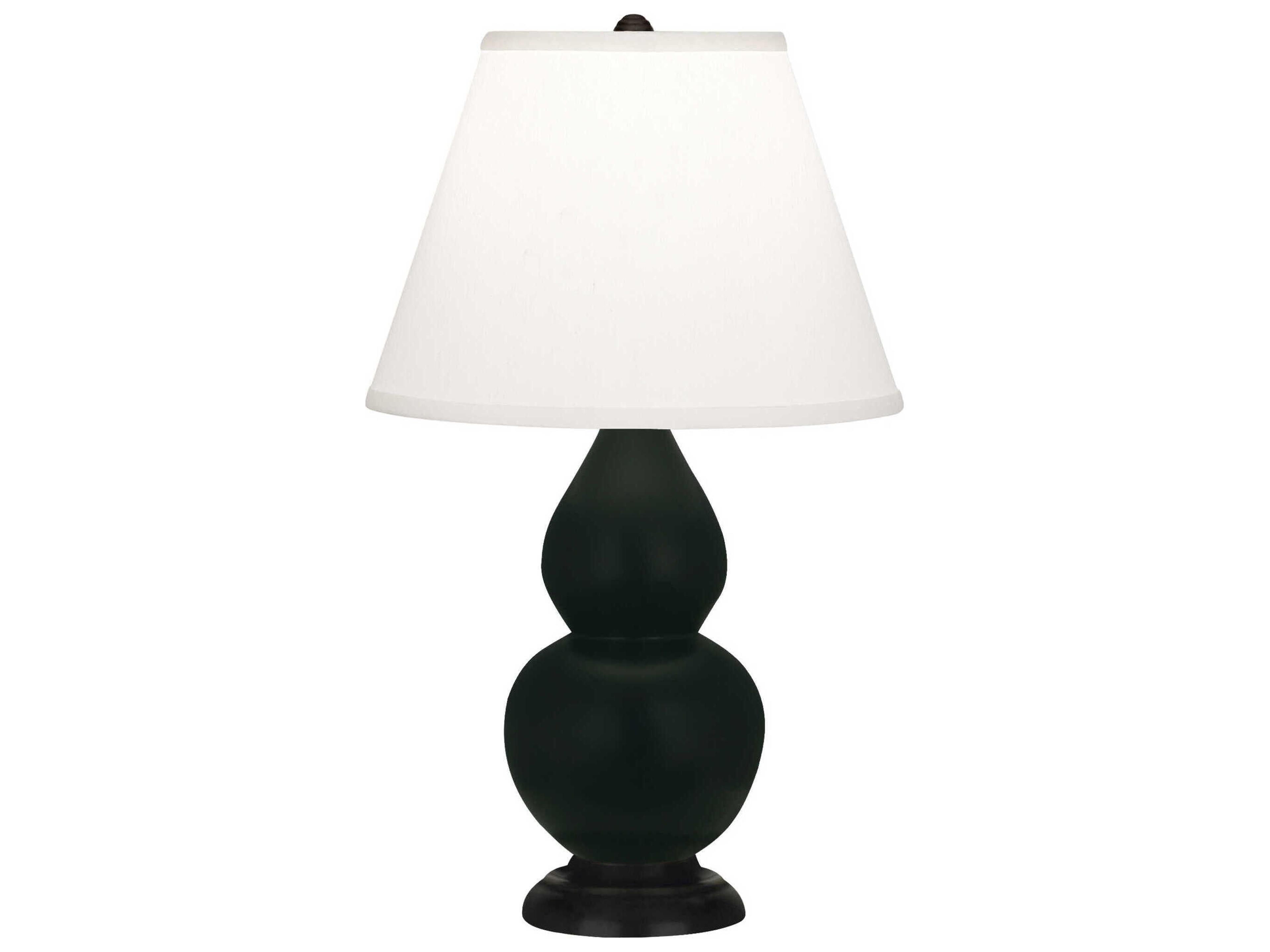 Robert Abbey Small Double Gourd Matte Obsidian Glazed Black Table Lamp