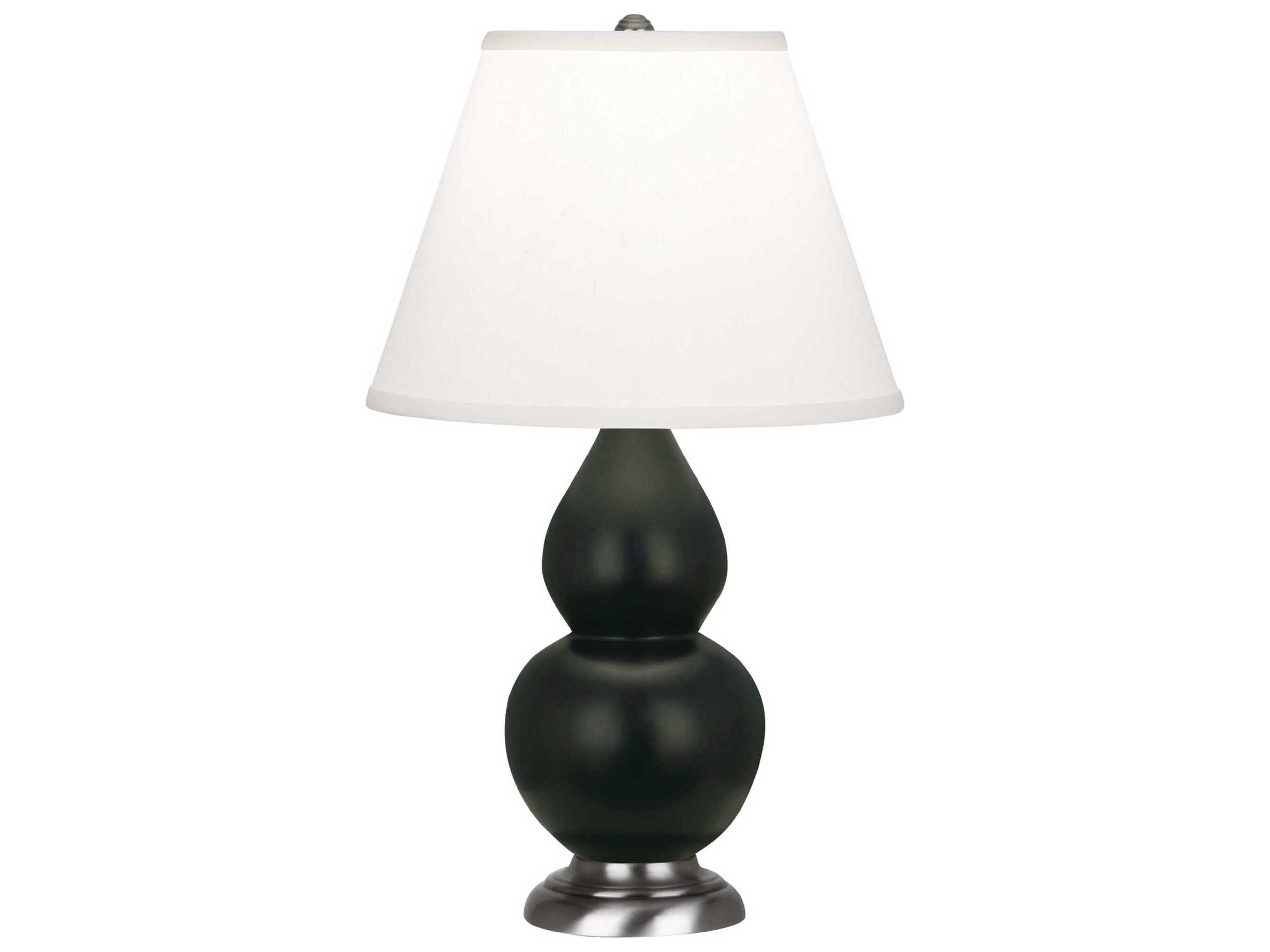 Robert Abbey Small Double Gourd Matte Obsidian Glazed Black Table Lamp