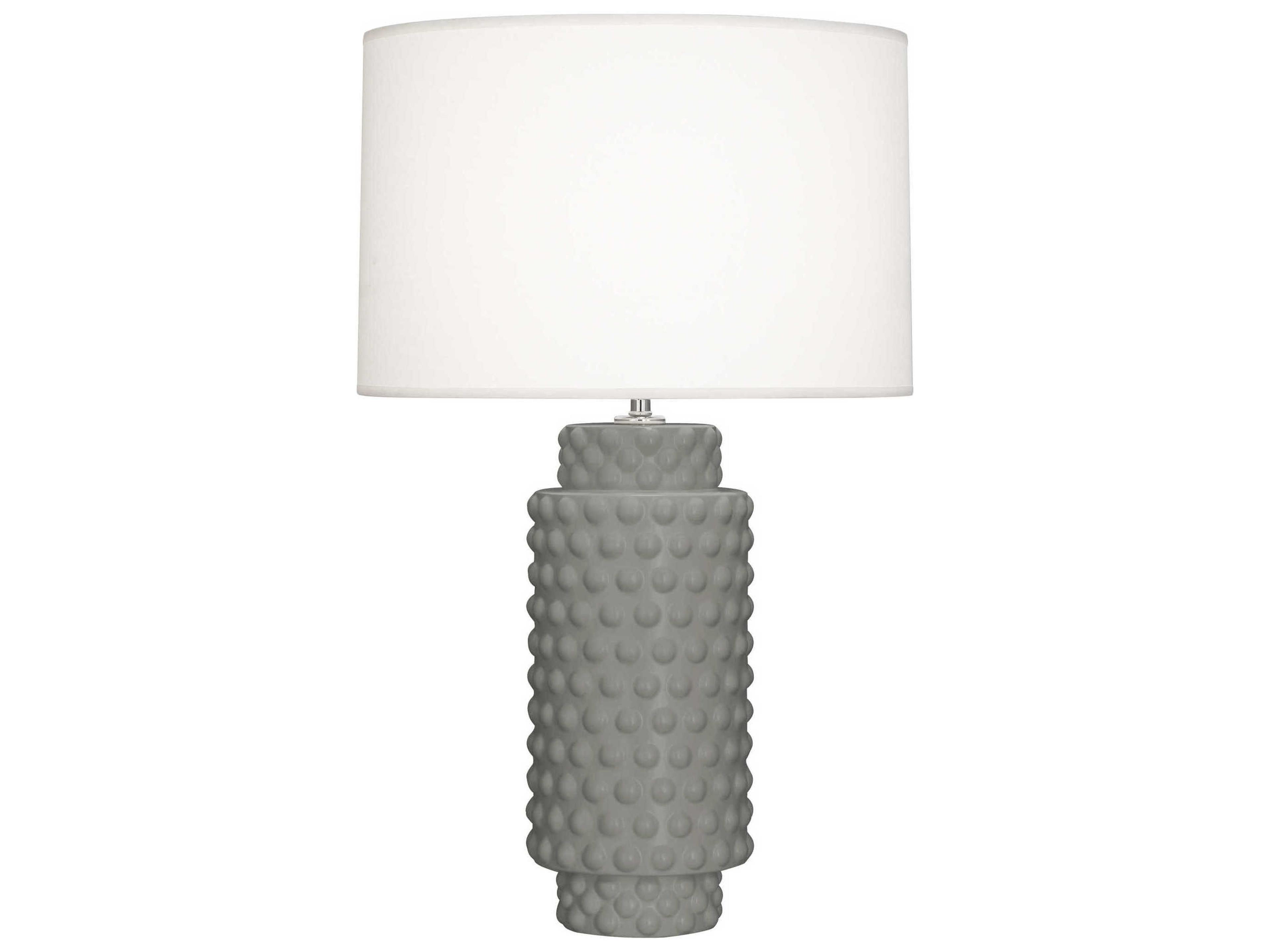 Dolly Matte Smoky Taupe Glazed Textured Gray Buffet Lamp