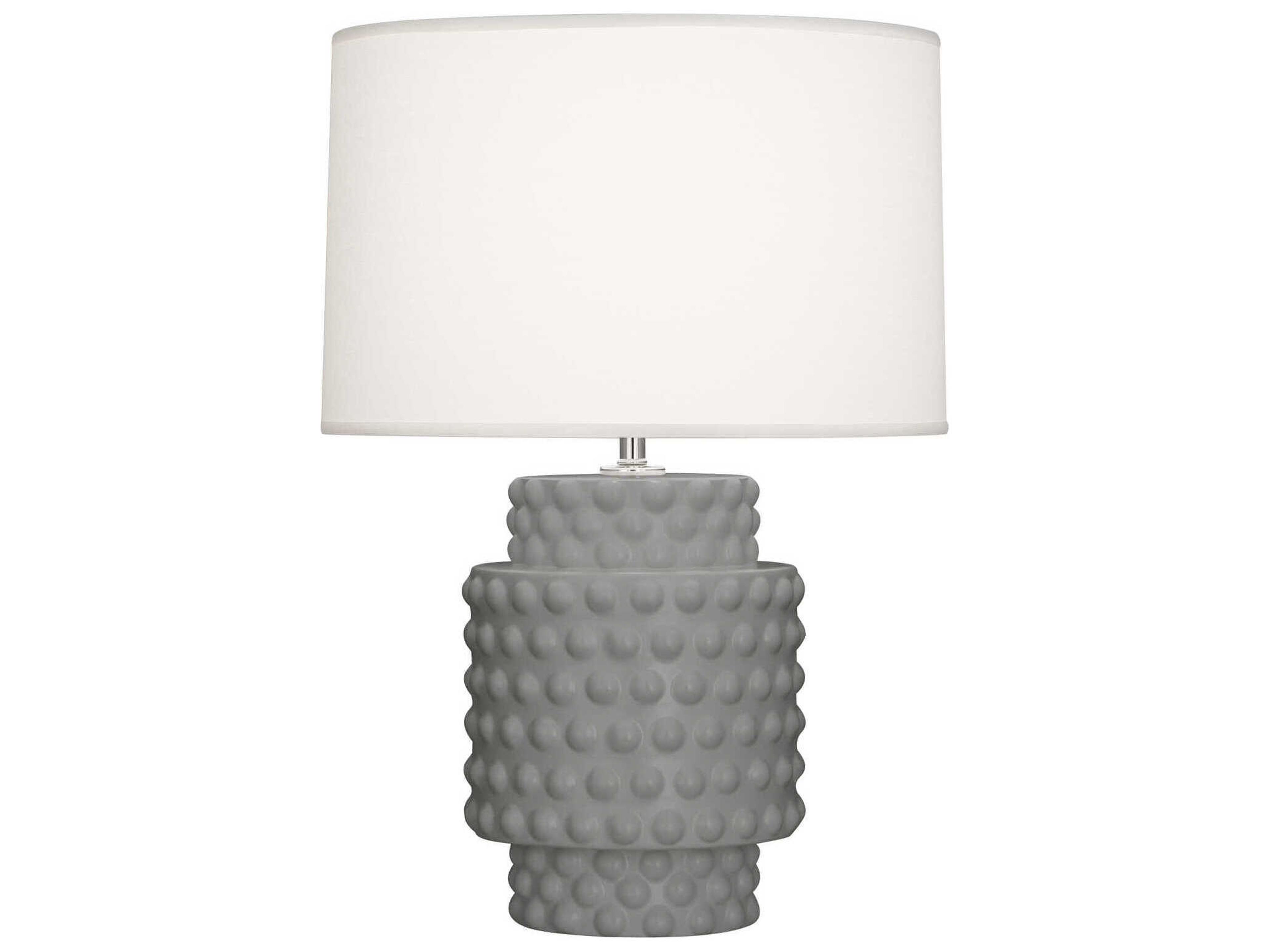 Dolly Matte Smoky Taupe Glazed Textured Gray Table Lamp