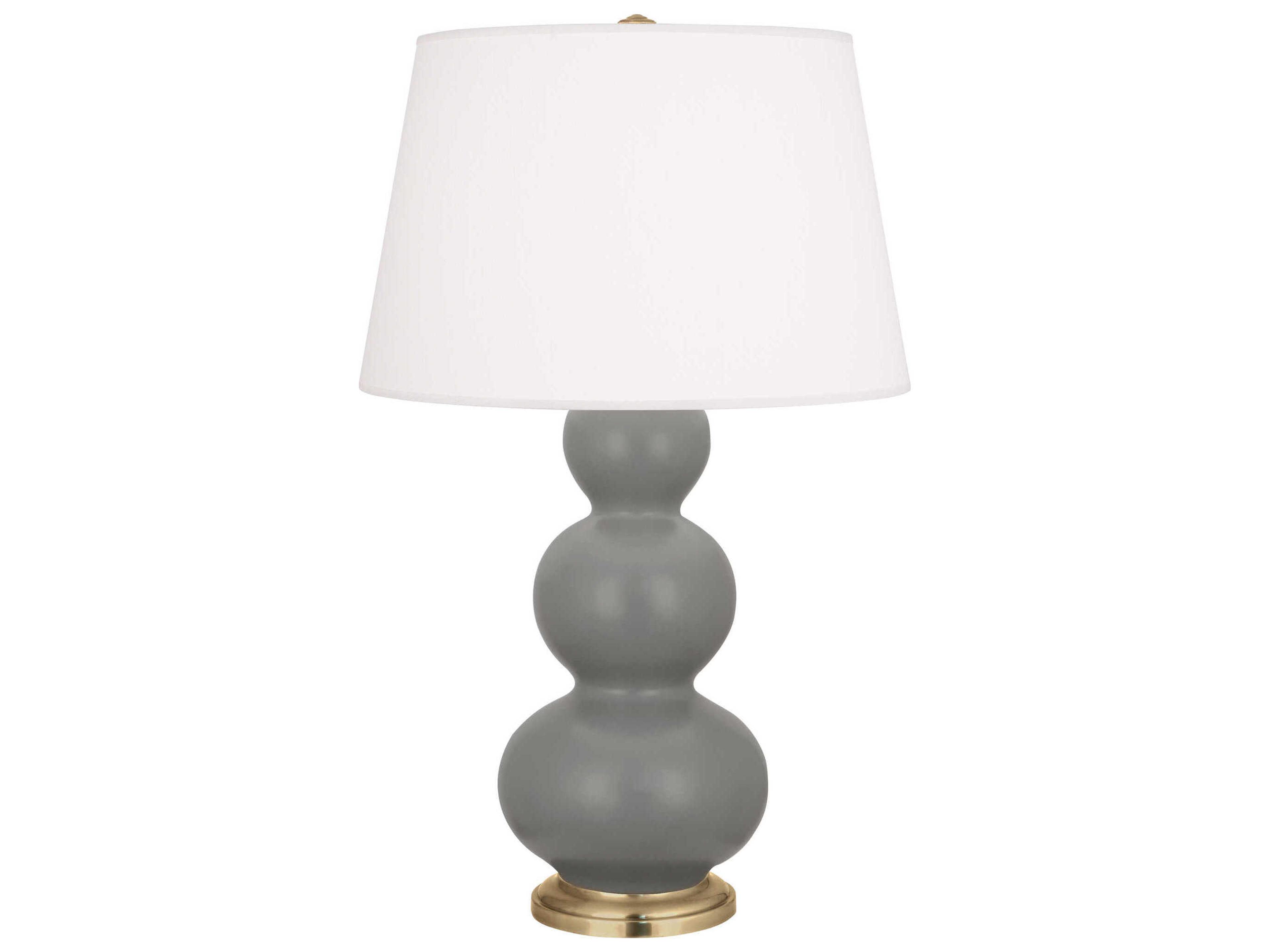 Triple Gourd Matte Smoky Taupe Glazed Gray Buffet Lamp