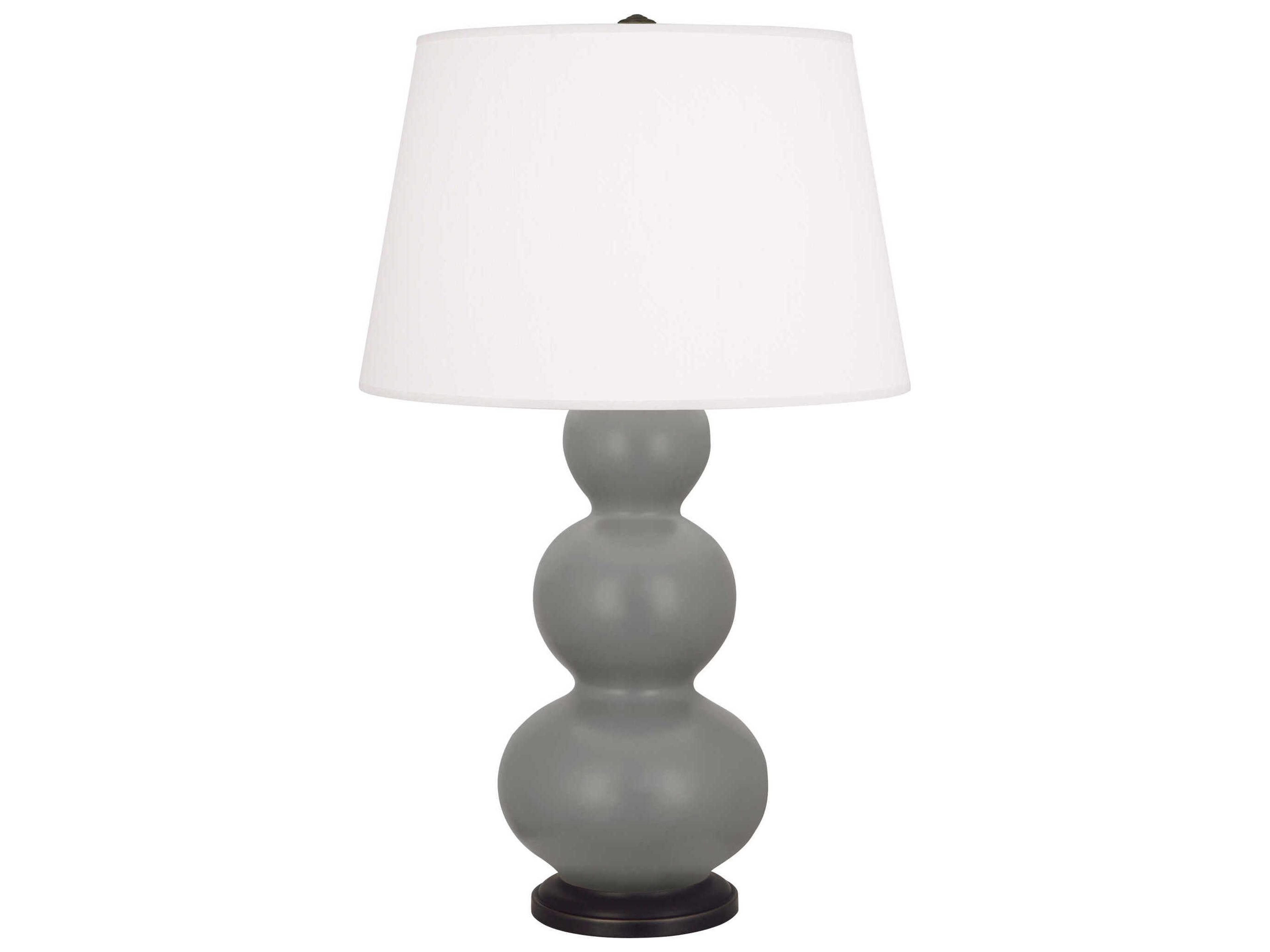Robert Abbey Triple Gourd Matte Smoky Taupe Glazed Gray Buffet Lamp