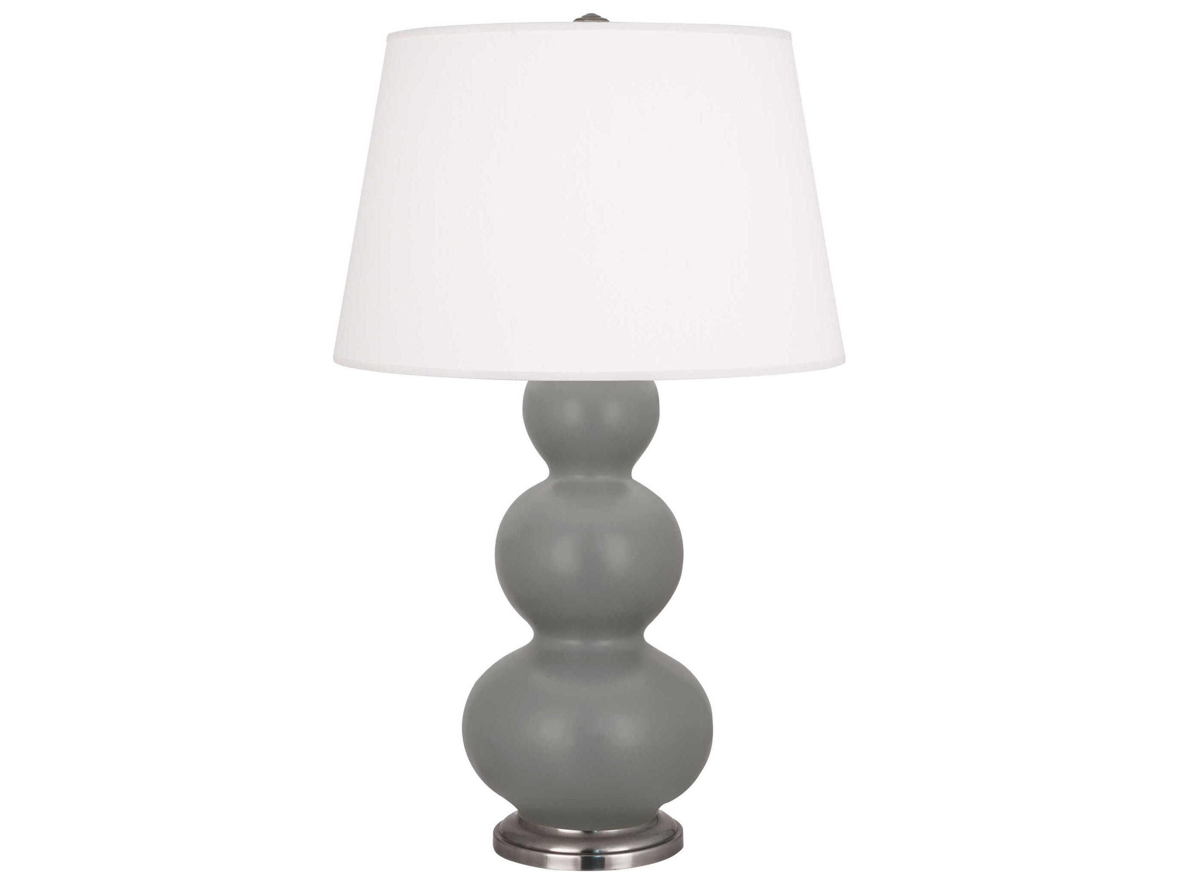 Robert Abbey Triple Gourd Matte Smoky Taupe Glazed Gray Buffet Lamp