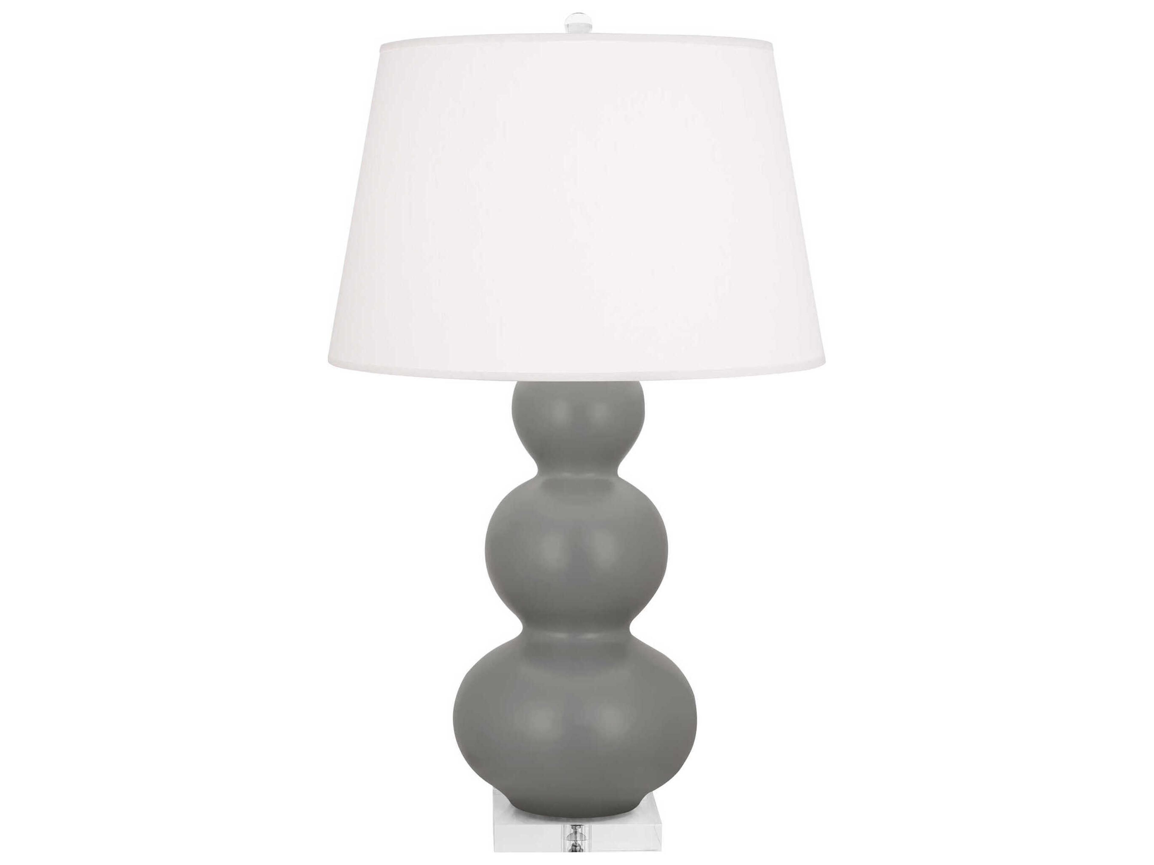 Robert Abbey Triple Gourd Matte Smoky Taupe Glazed Gray Buffet Lamp
