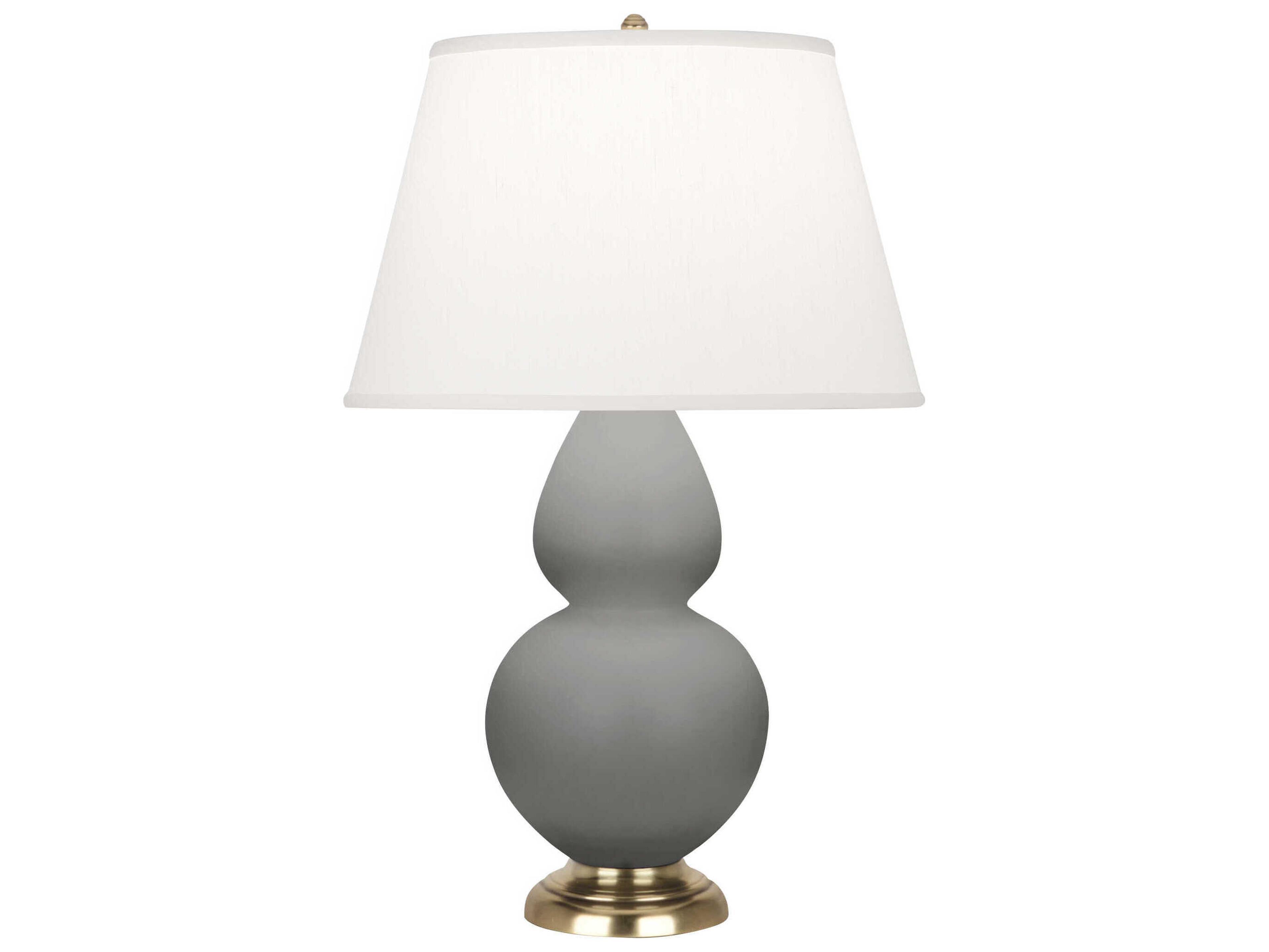 Double Gourd Matte Smokey Taupe Glazed Gray Buffet Lamp