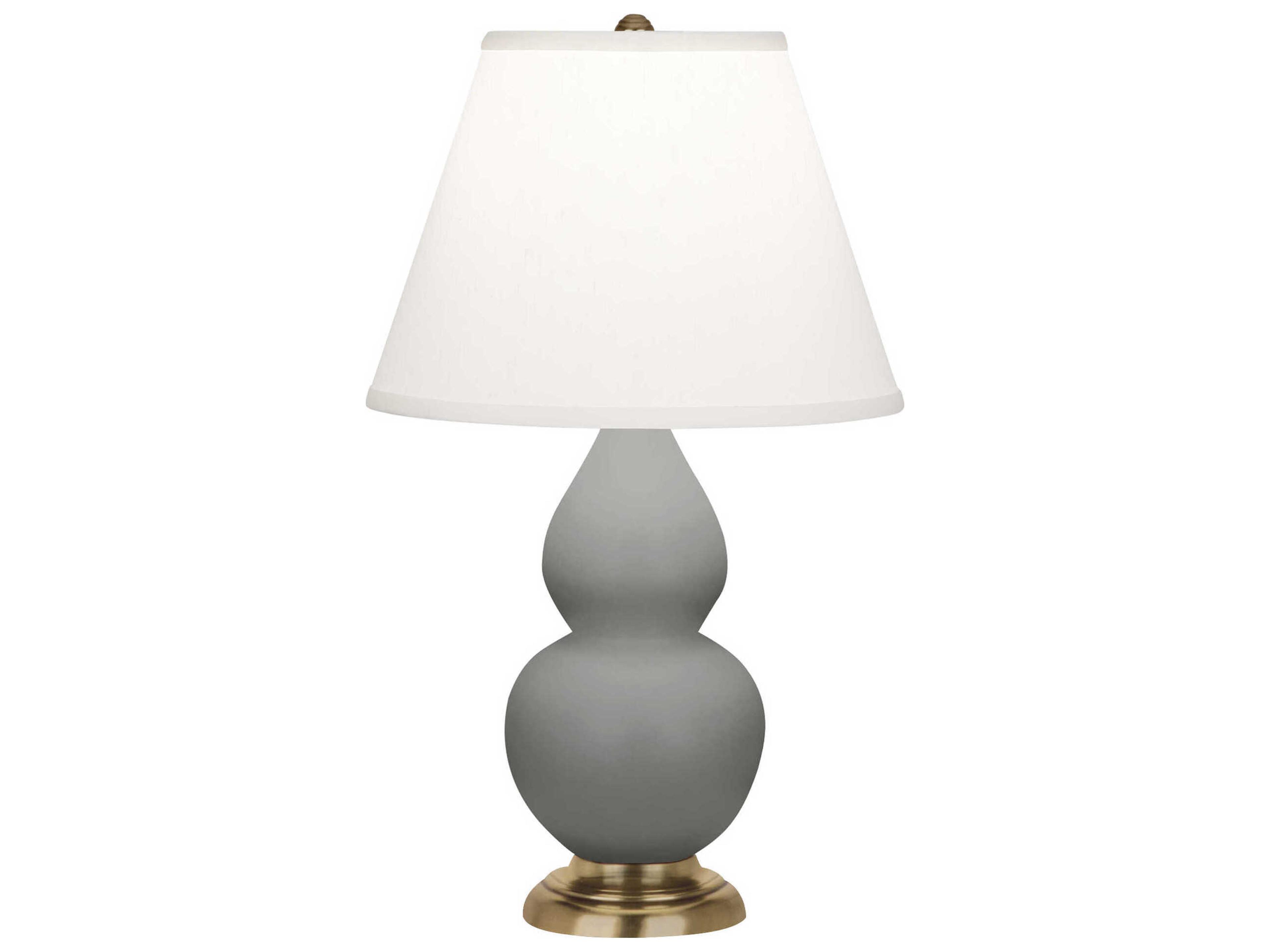 Small Double Gourd Matte Smokey Taupe Glazed Gray Table Lamp