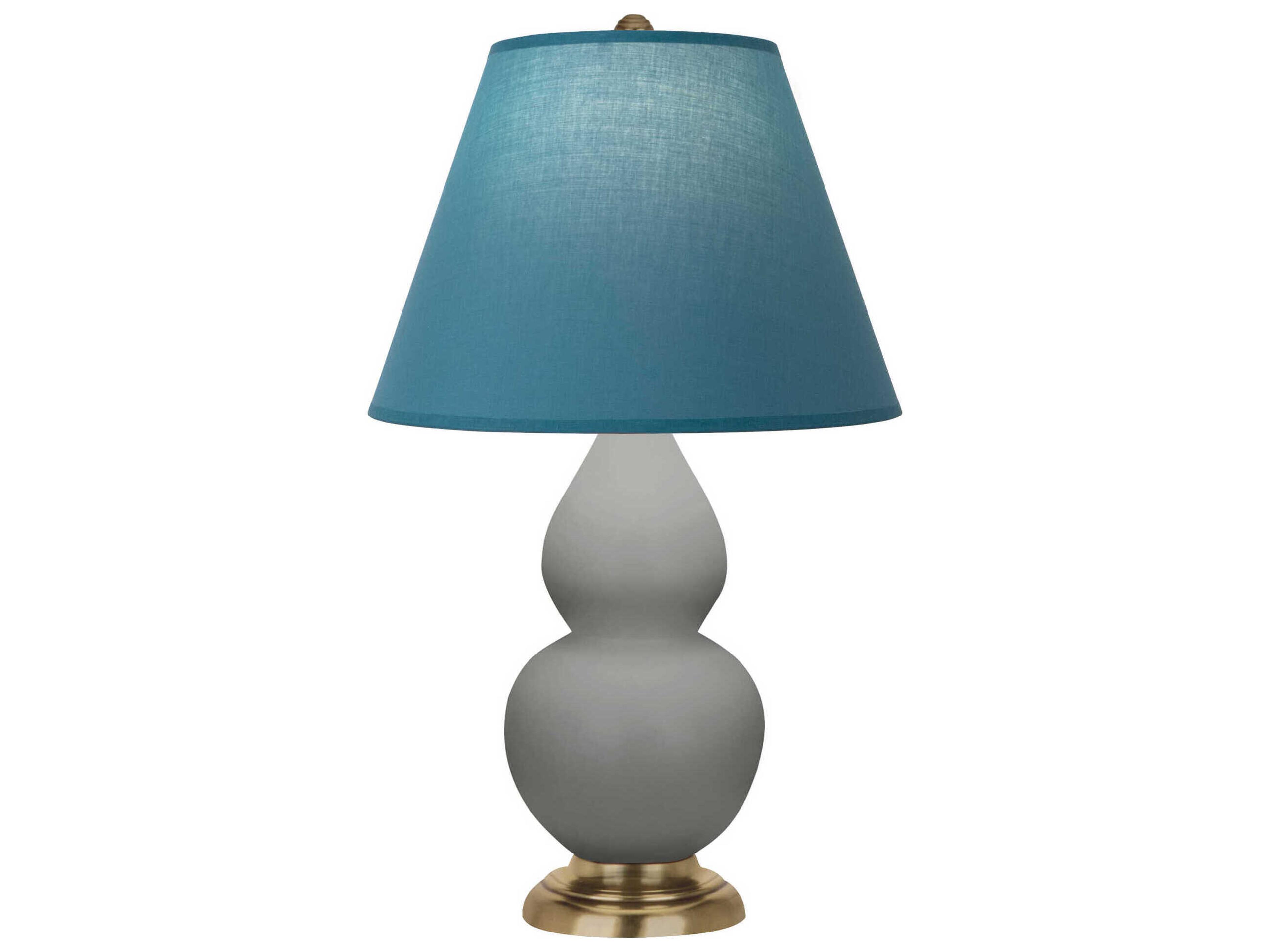 Robert Abbey Small Double Gourd Matte Smokey Taupe Glazed Gray Table Lamp
