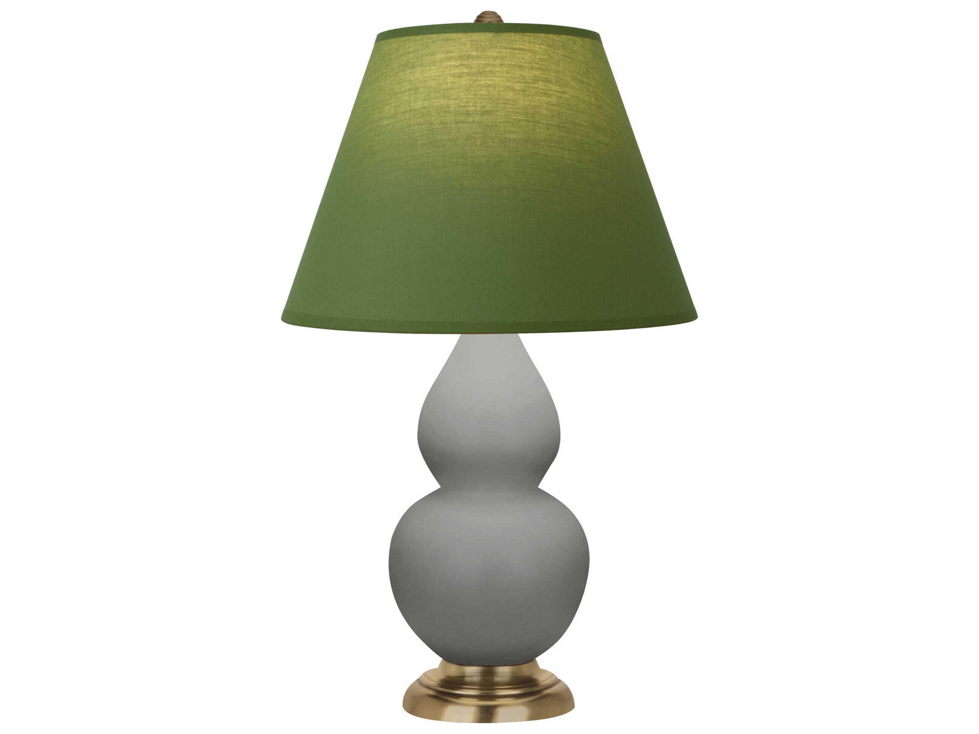 Robert Abbey Small Double Gourd Matte Smokey Taupe Glazed Gray Table Lamp