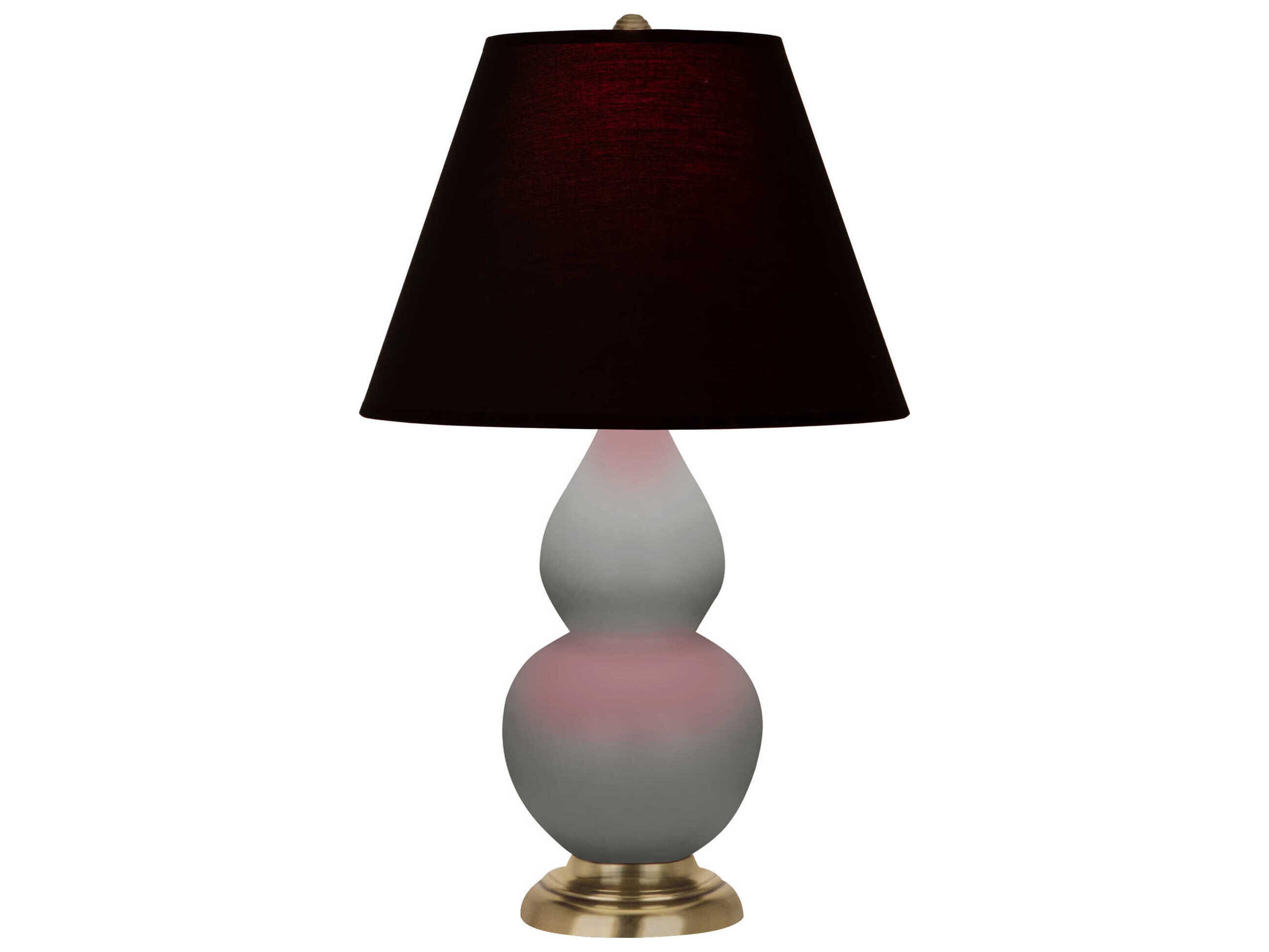 Robert Abbey Small Double Gourd Matte Smokey Taupe Glazed Gray Table Lamp