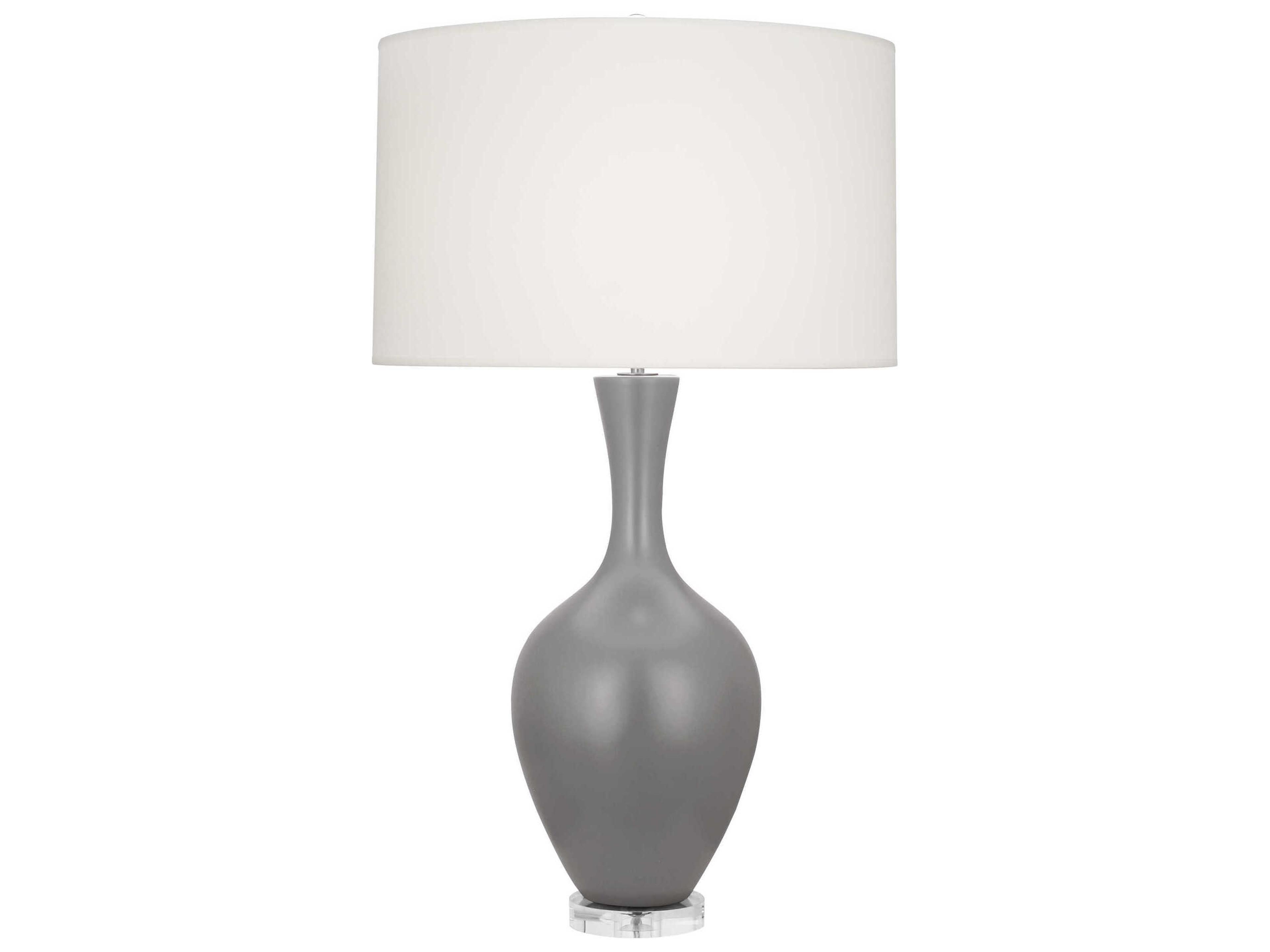Audrey Matte Smokey Taupe Glazed Gray Buffet Lamp