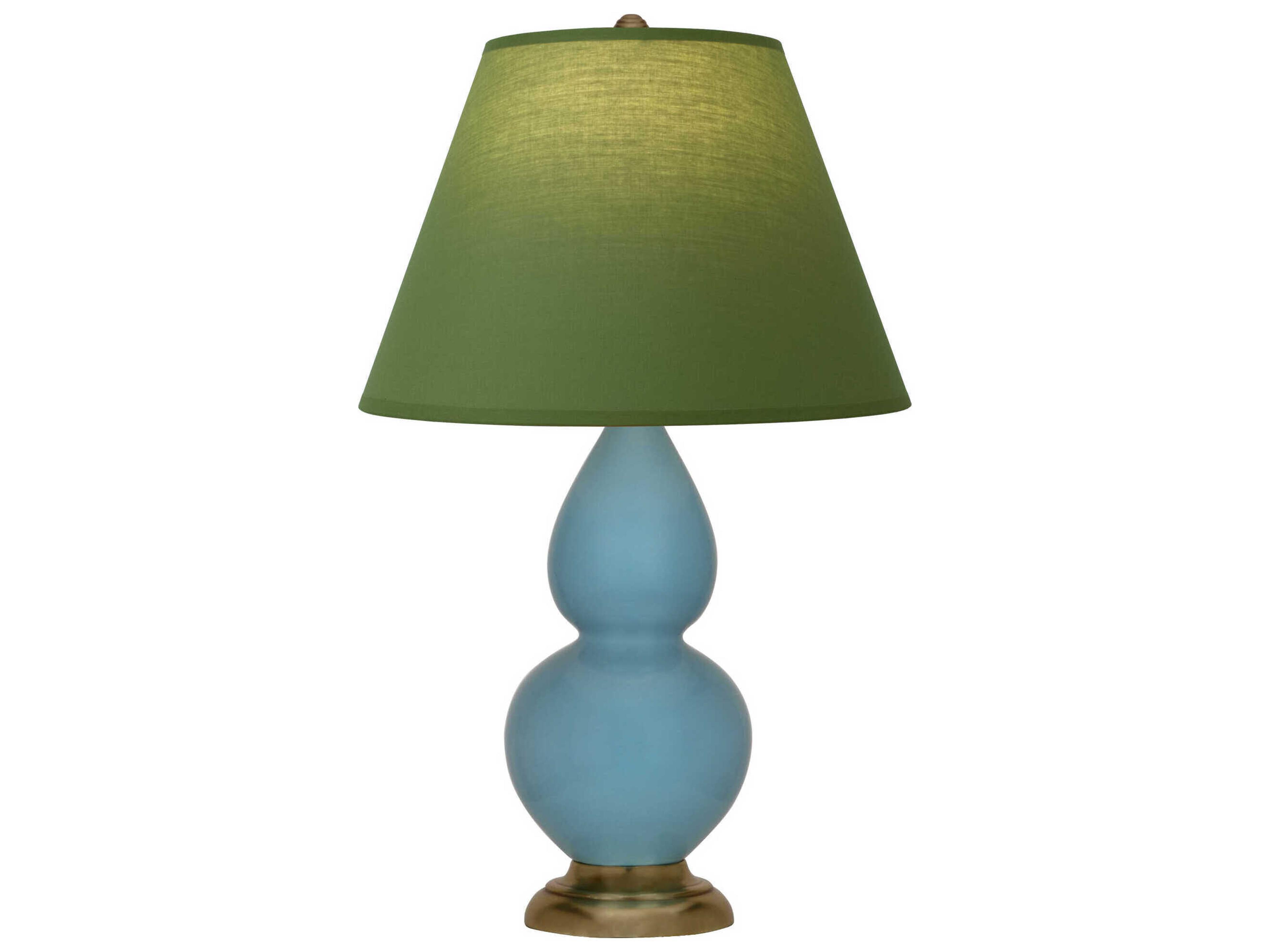 Robert Abbey Small Double Gourd Steel Blue Glazed Table Lamp