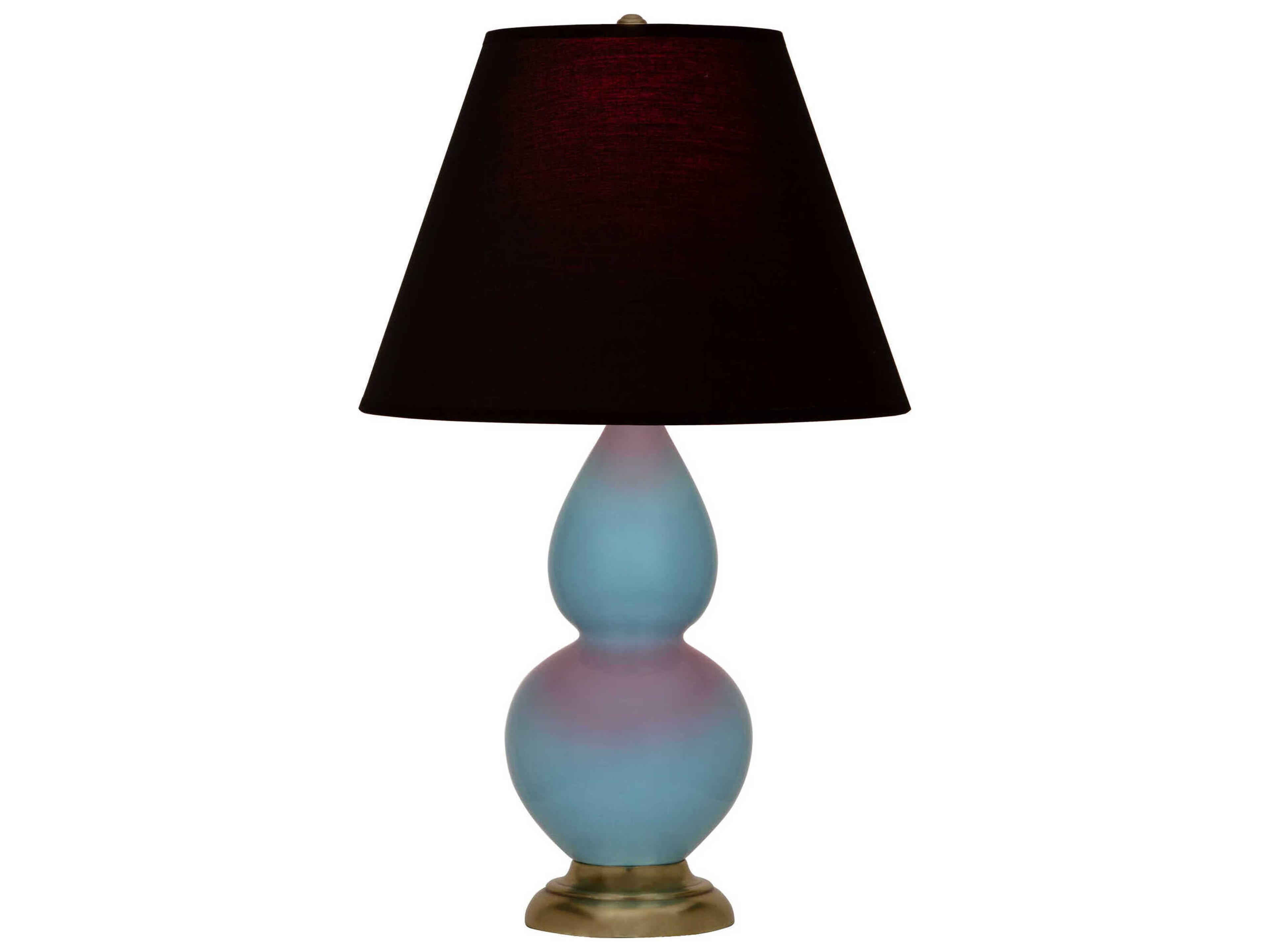 Robert Abbey Small Double Gourd Steel Blue Glazed Table Lamp