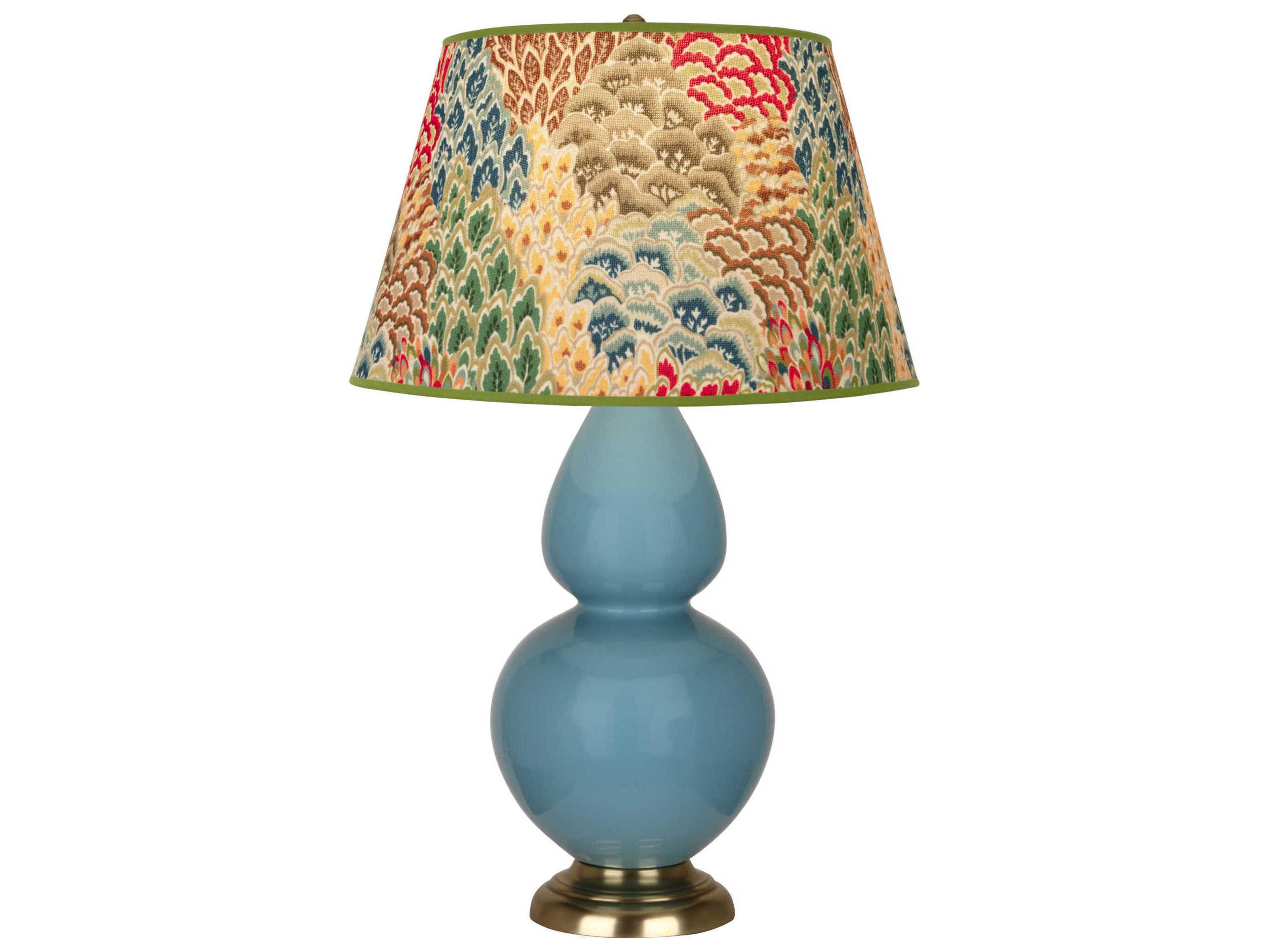 Robert Abbey Double Gourd Steel Blue Glazed Buffet Lamp
