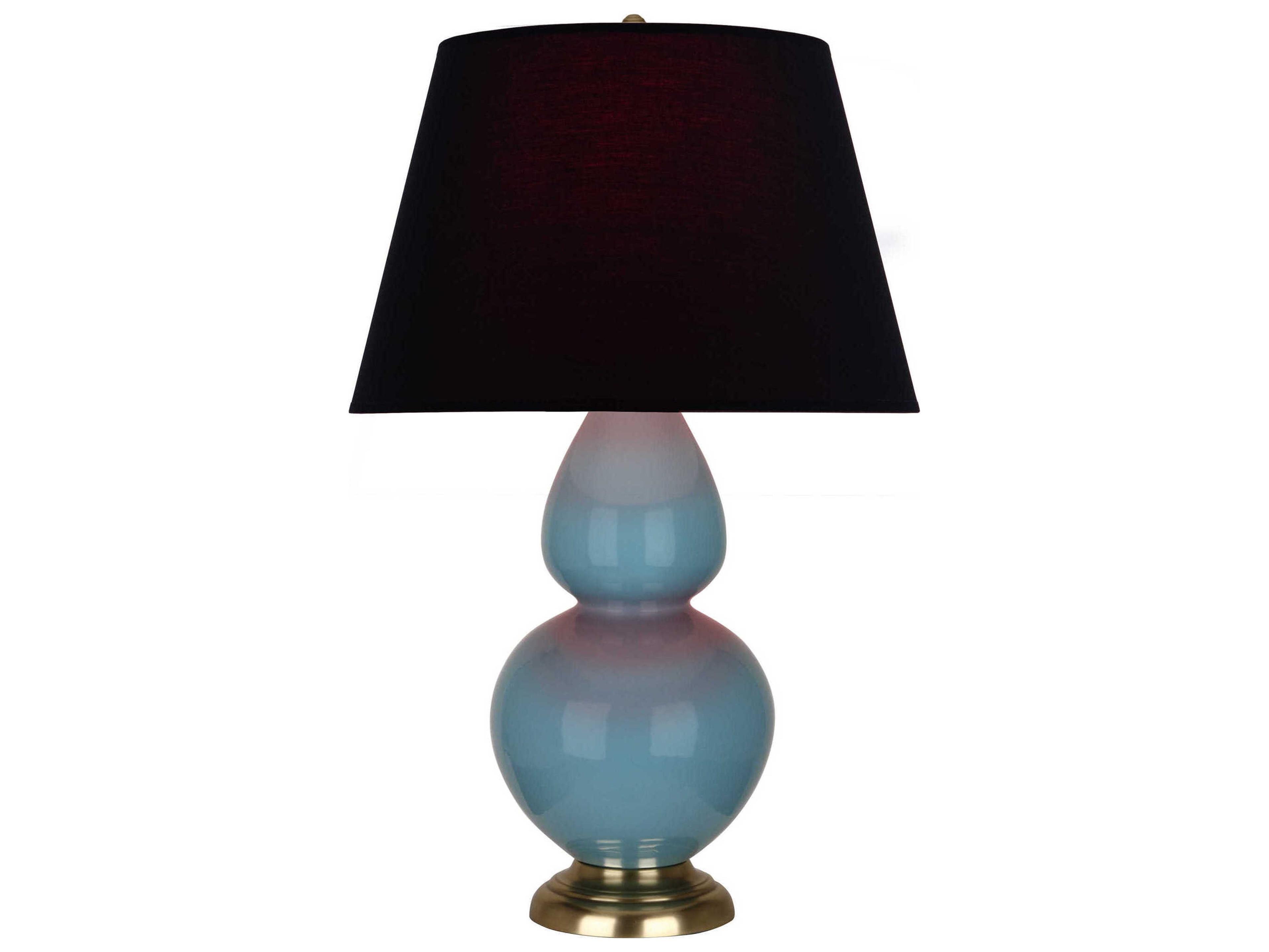 Robert Abbey Double Gourd Steel Blue Glazed Buffet Lamp