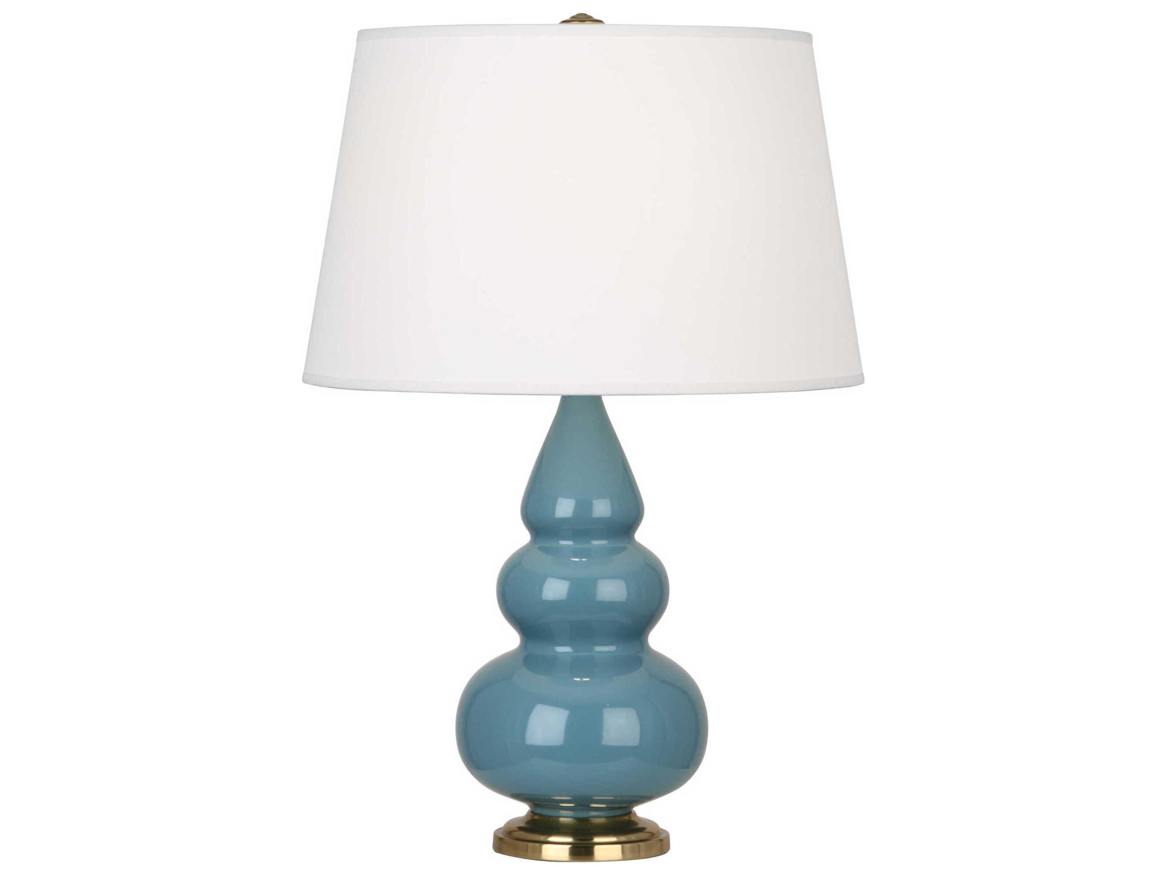 Small Triple Gourd Steel Blue Glazed Table Lamp