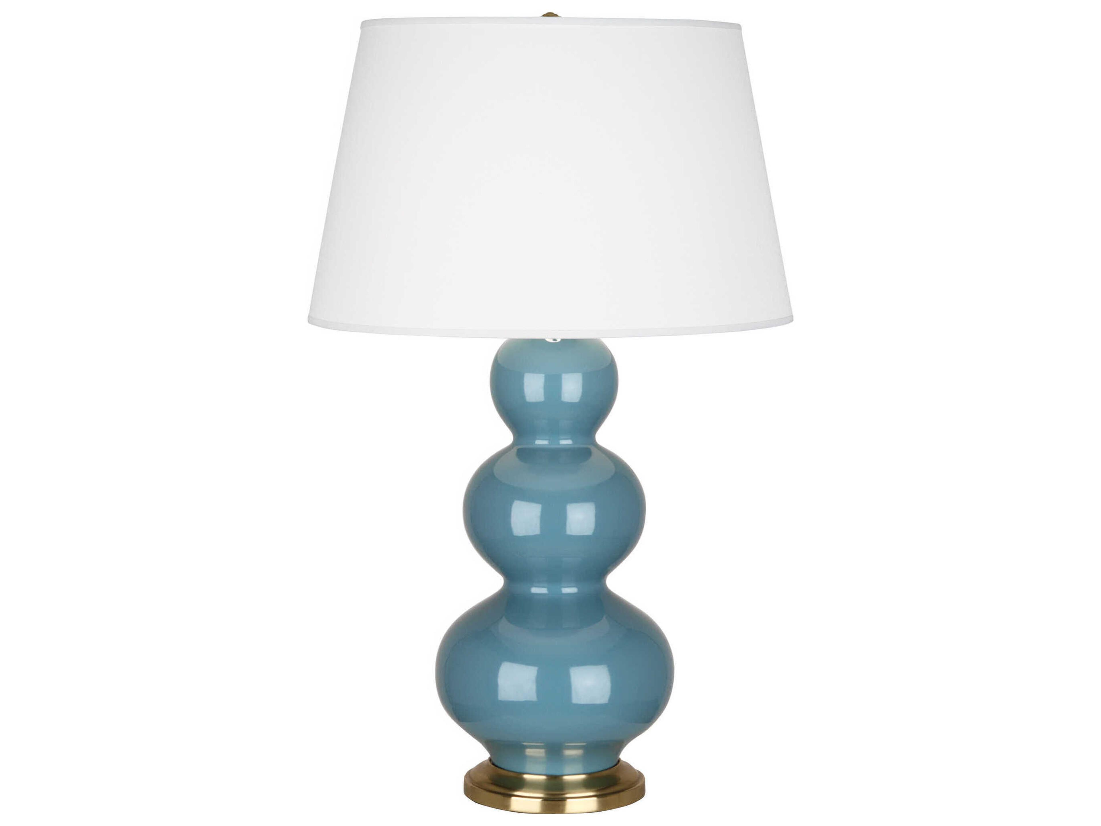 Triple Gourd Steel Blue Glazed Buffet Lamp