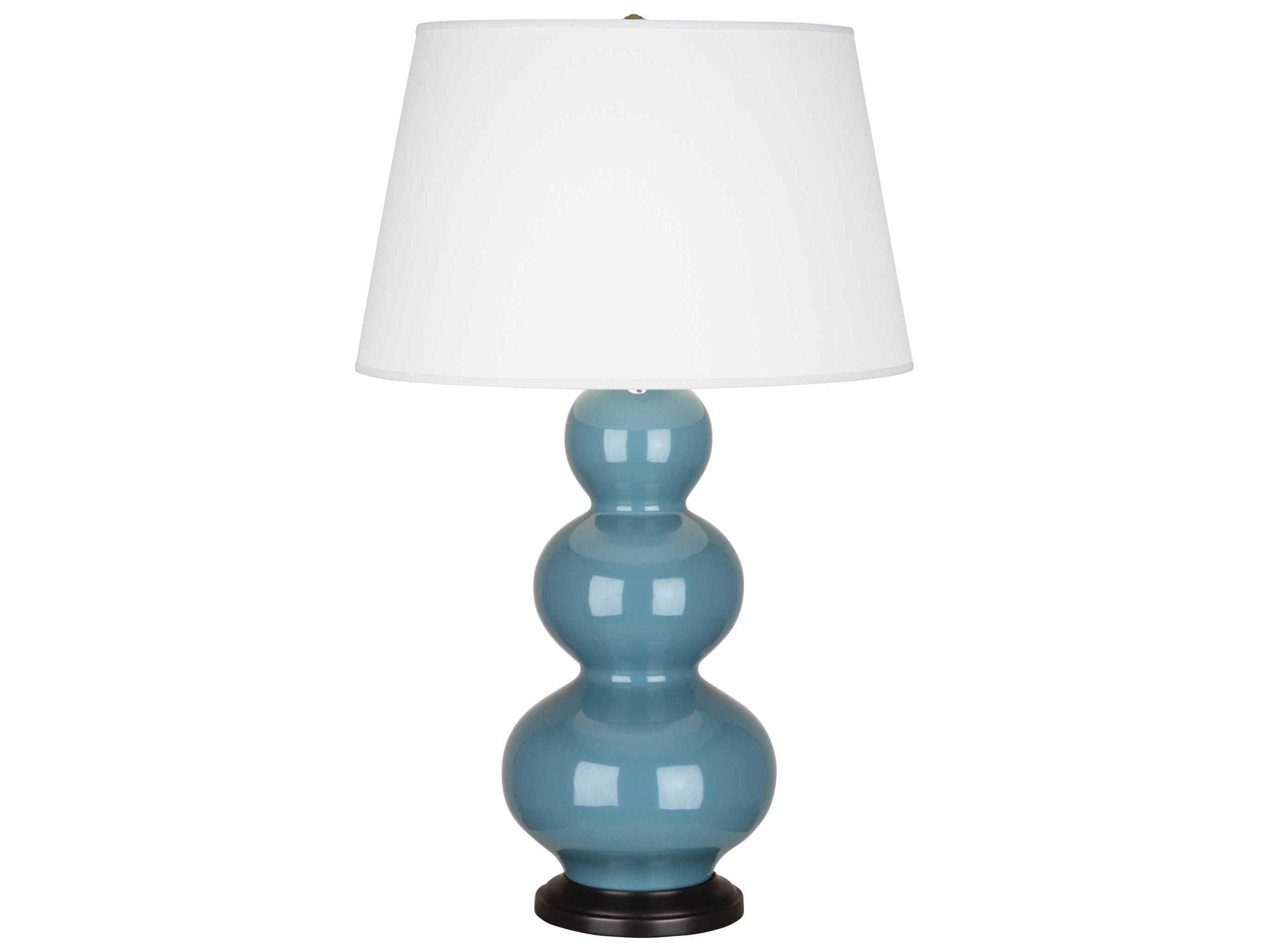 Robert Abbey Triple Gourd Steel Blue Glazed Buffet Lamp