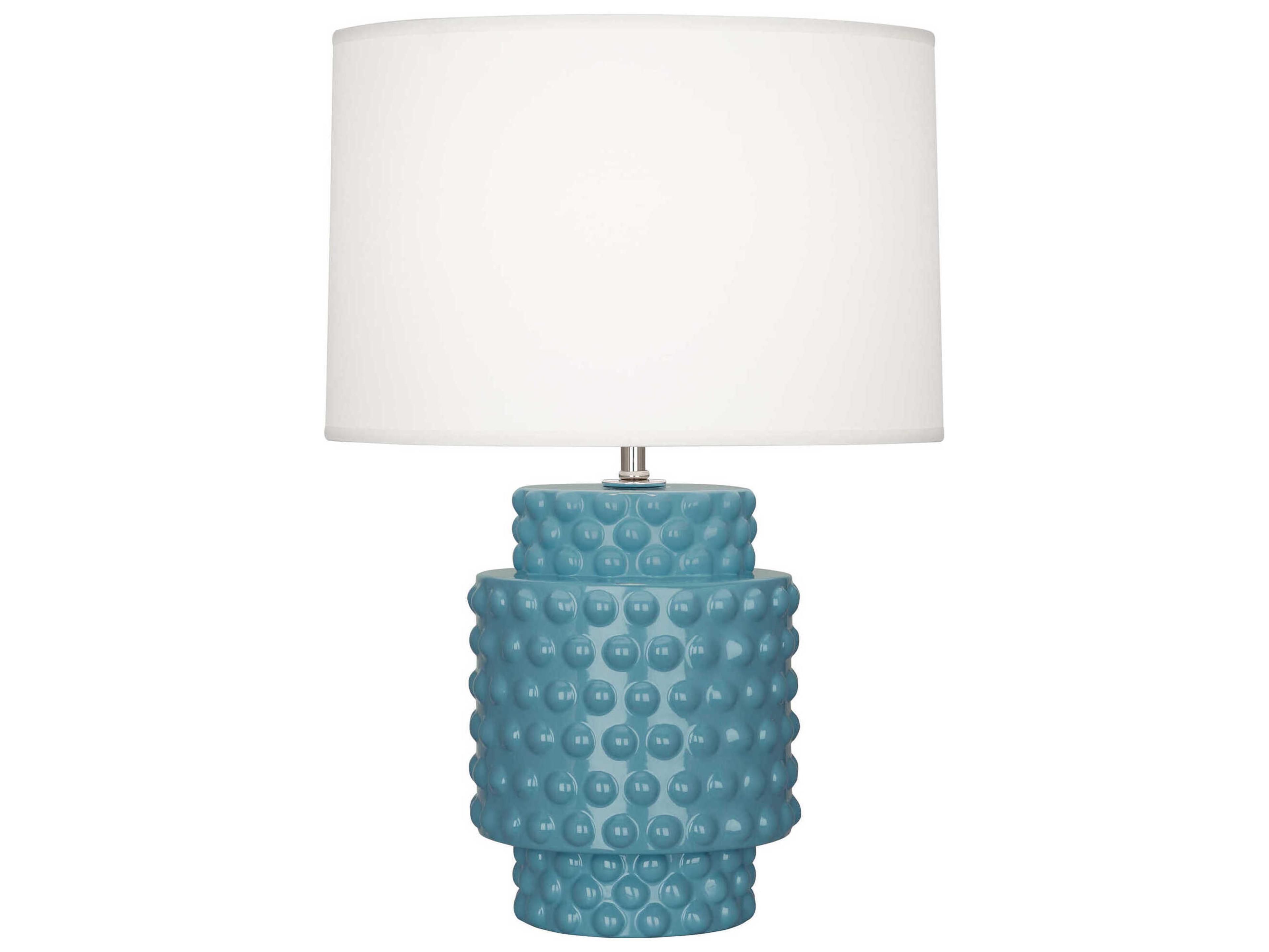 Dolly Steel Blue Glazed Textured Table Lamp