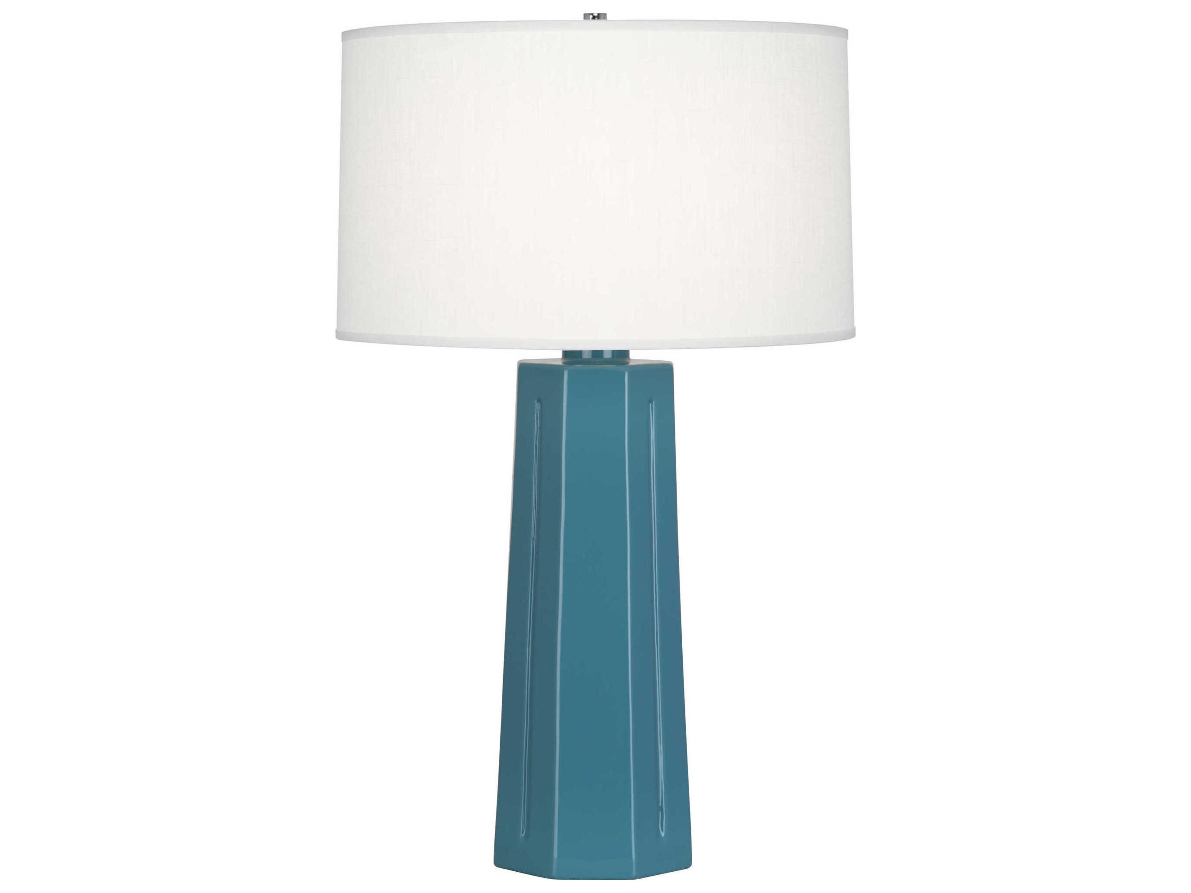 Mason Table Lamp in Steel Blue Glazed Ceramic