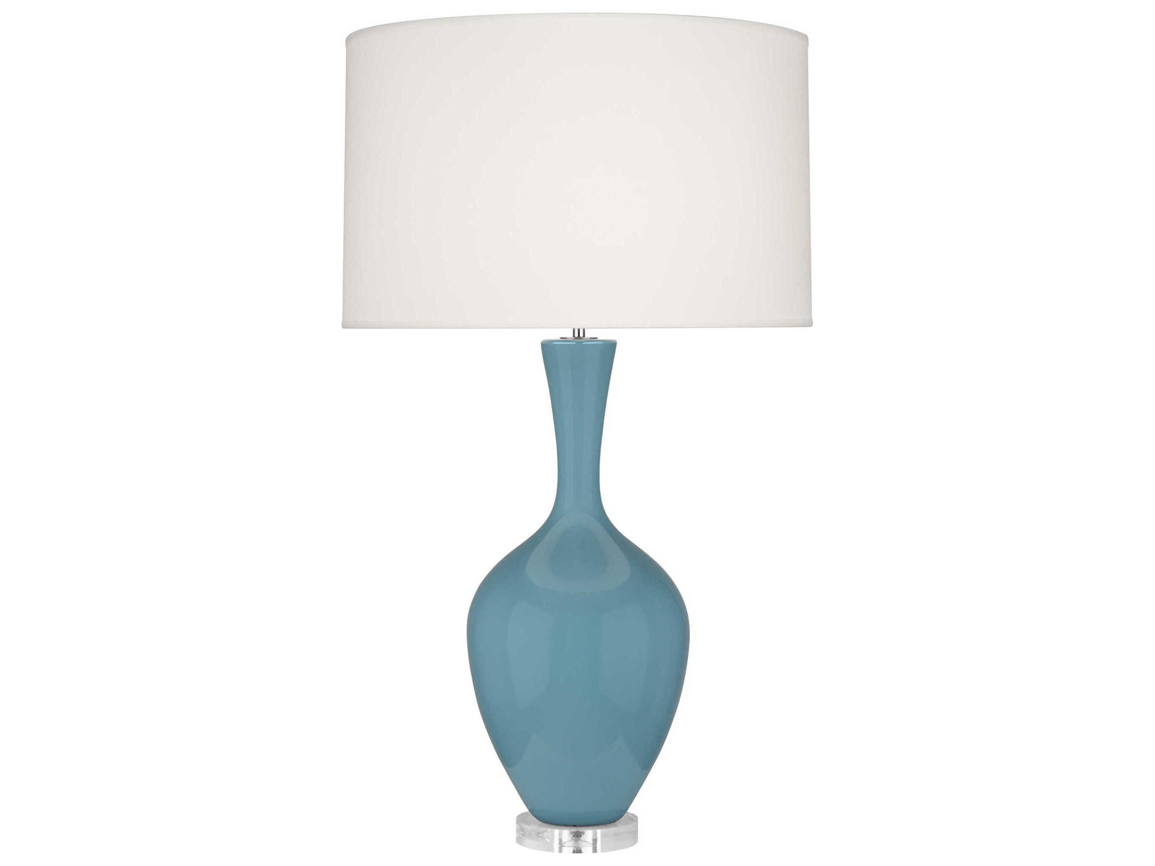 Audrey Table Lamp in Steel Blue Glazed Ceramic