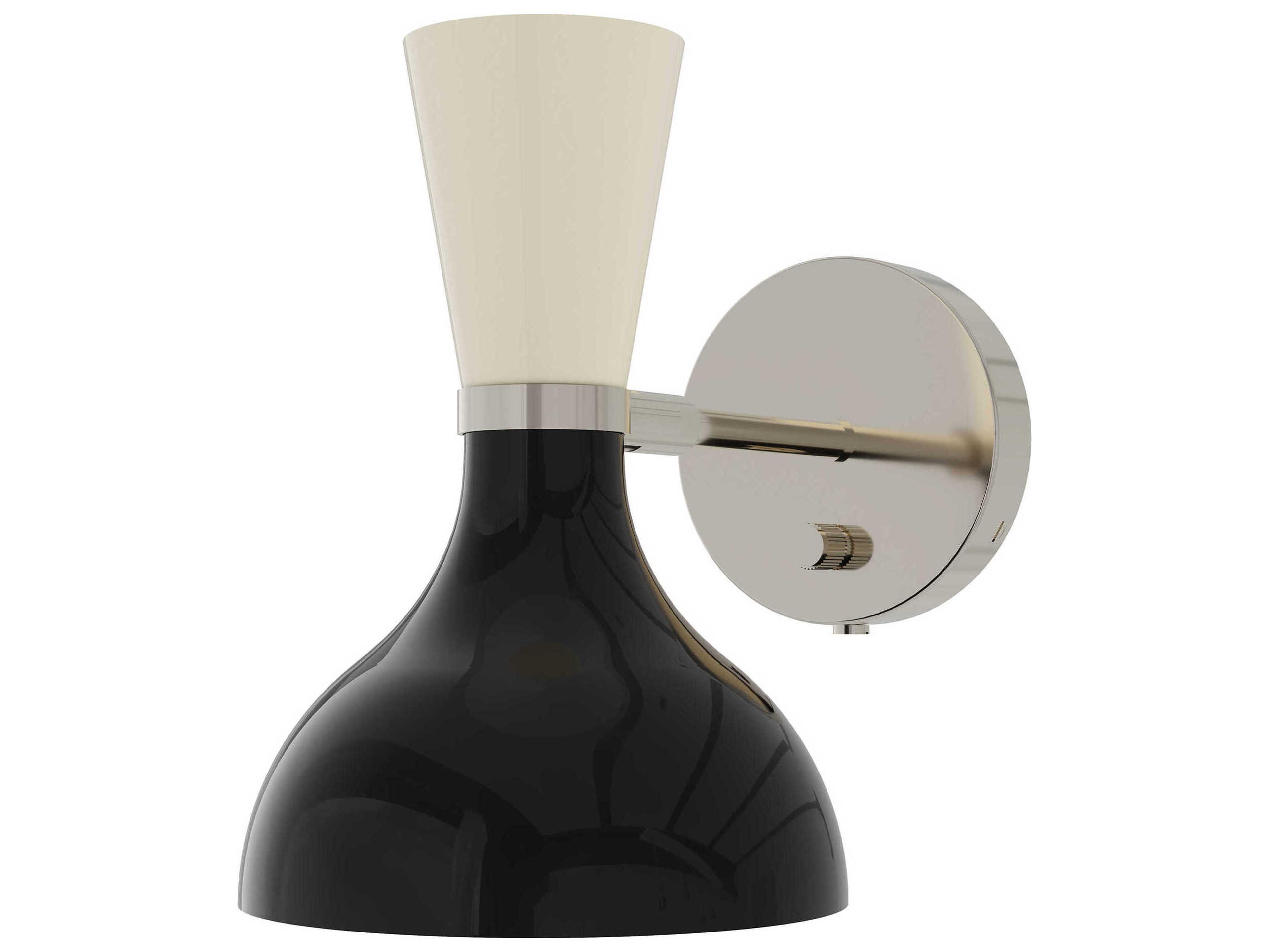 Robert Abbey Clare 1-Light Obsidian Bone Black Wall Sconce