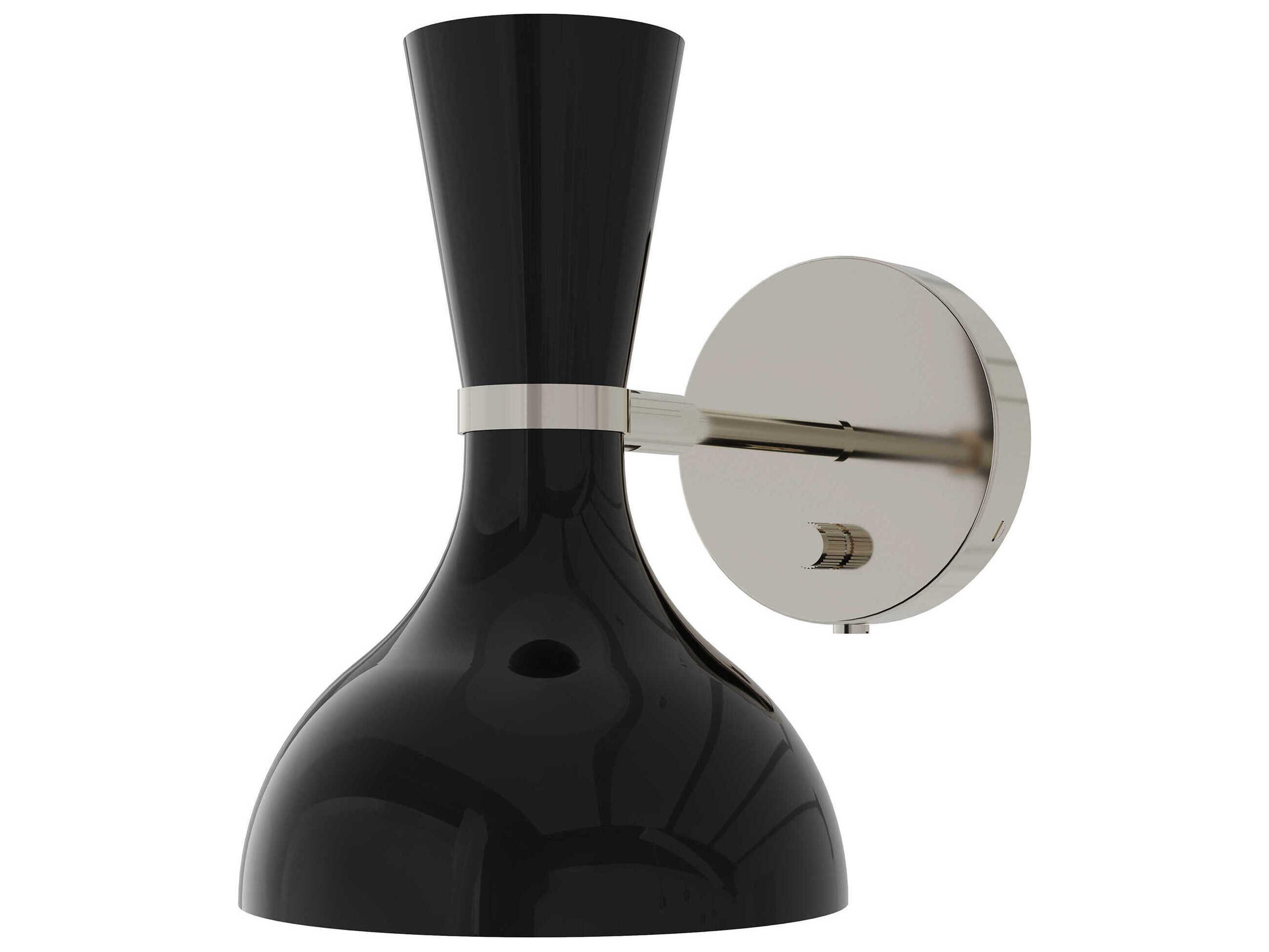 Robert Abbey Clare 1-Light Obsidian Black Wall Sconce