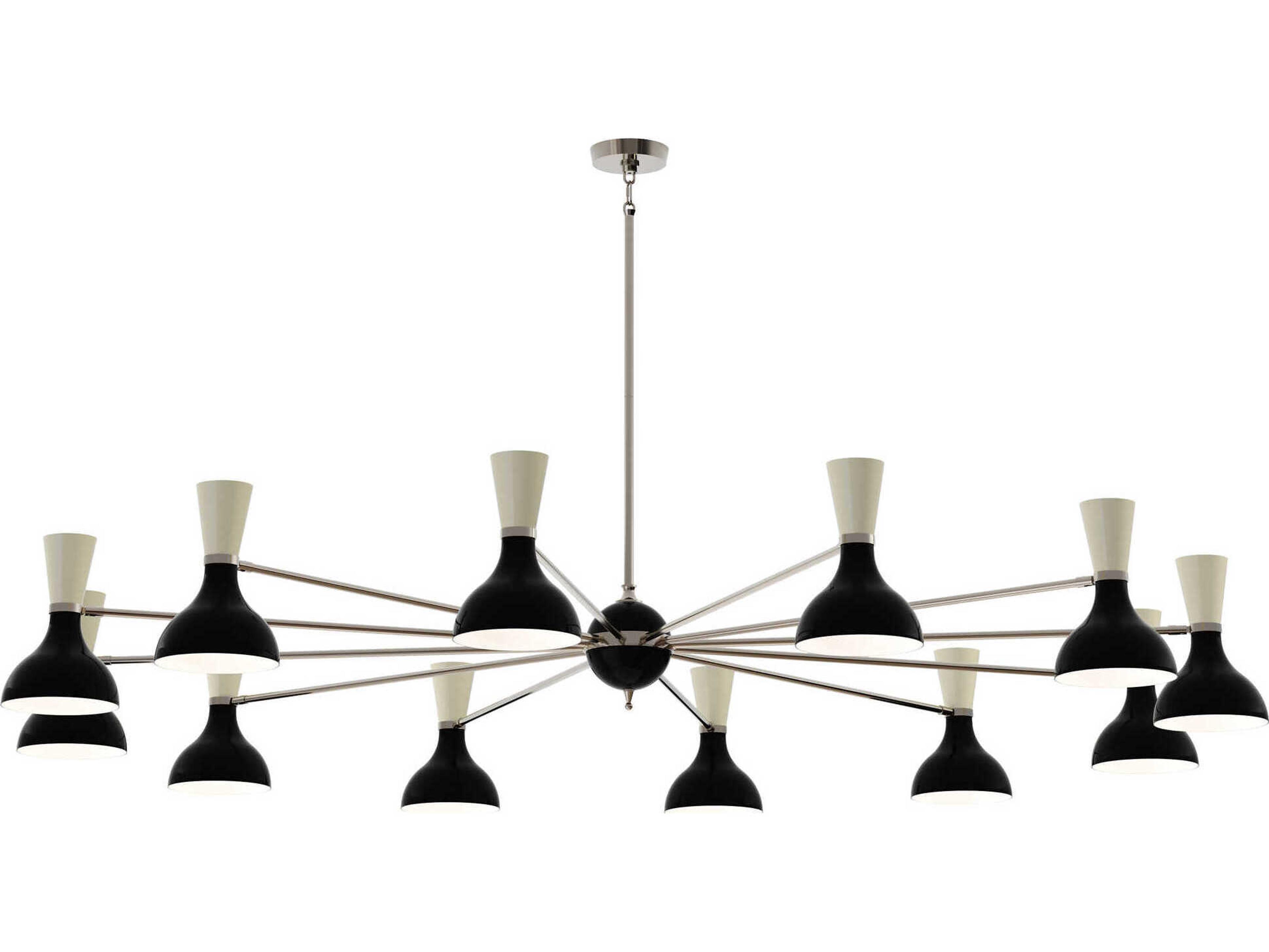 Robert Abbey Clare 12-Light Obsidian Bone Black Chandelier